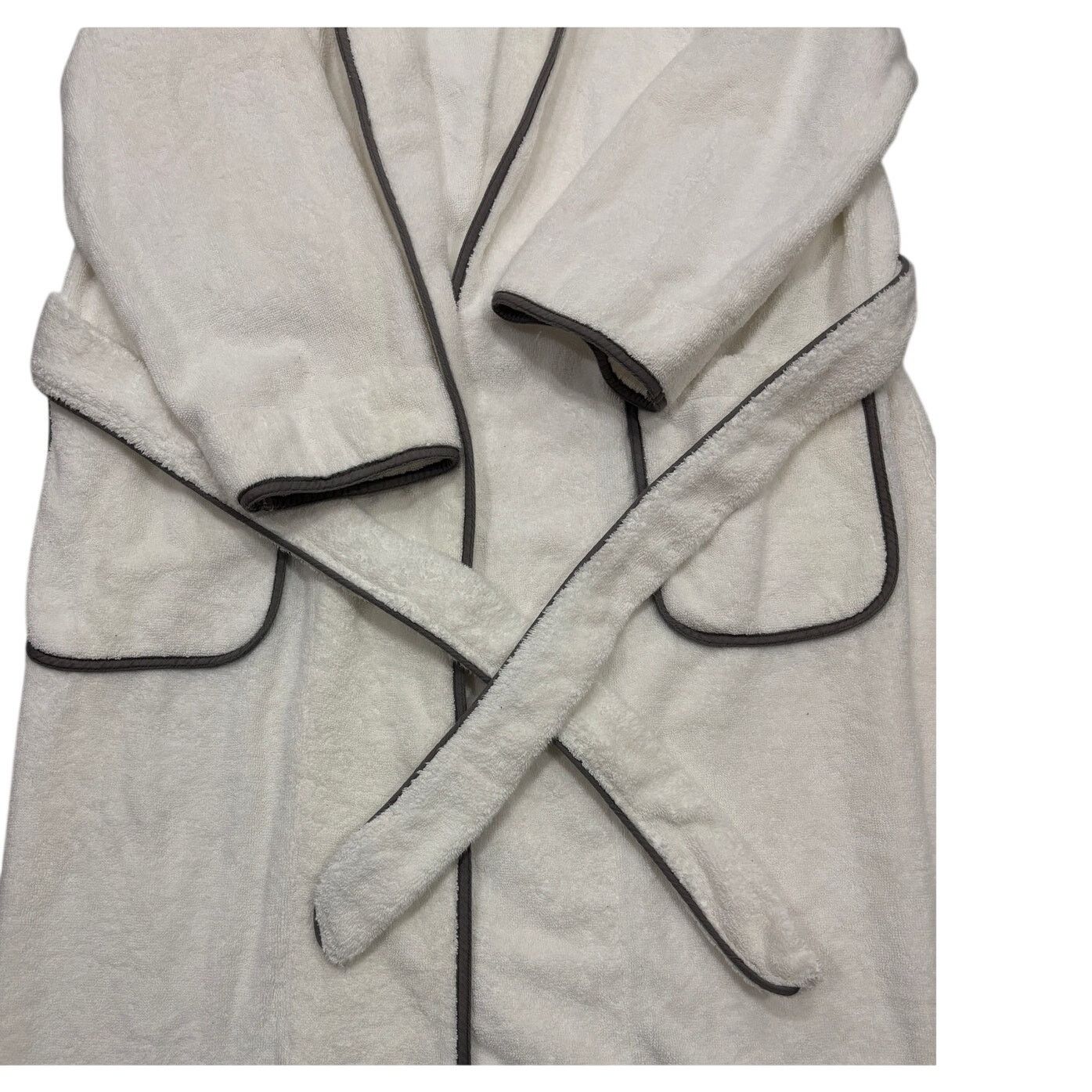 Other *R35 BOLL & BRANCH Men's Bath Robe 100% Cotton White Medium Size US 32 / EU 48 - 5 Thumbnail