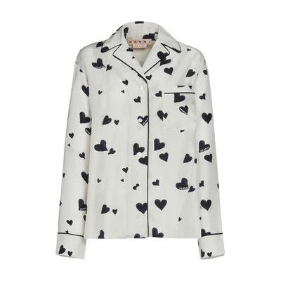 Marni o1w1db10824 Silk Shirt in White Size M / US 6-8 / IT 42-44 - 1 Thumbnail