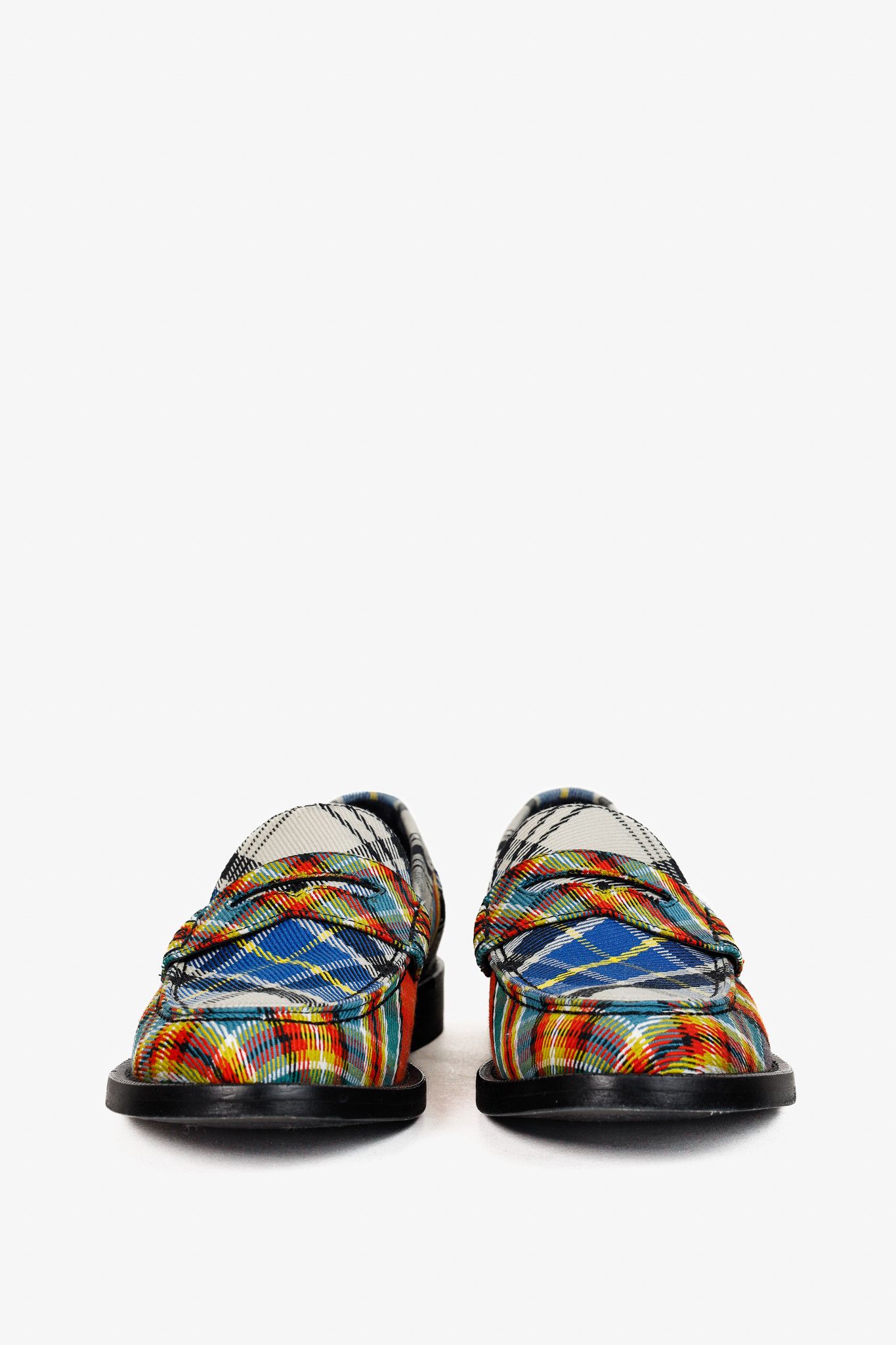 Burberry Burberry Bedmont Poppy Orange Tartan Flat Loafers Size US 6.5 / IT 36.5 - 2 Thumbnail