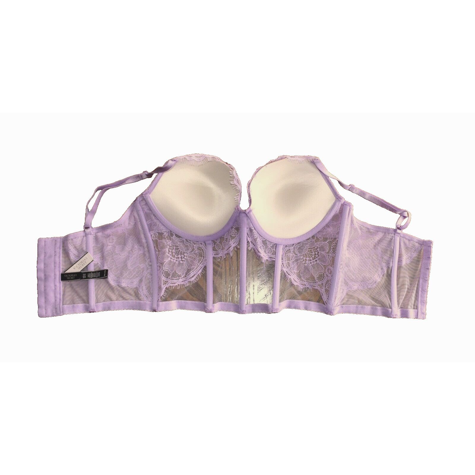 Victoria's Secret NWT VICTORIAS SECRET Lilac Floral Lace Corset Bra Size 34C Size ONE SIZE - 5 Thumbnail