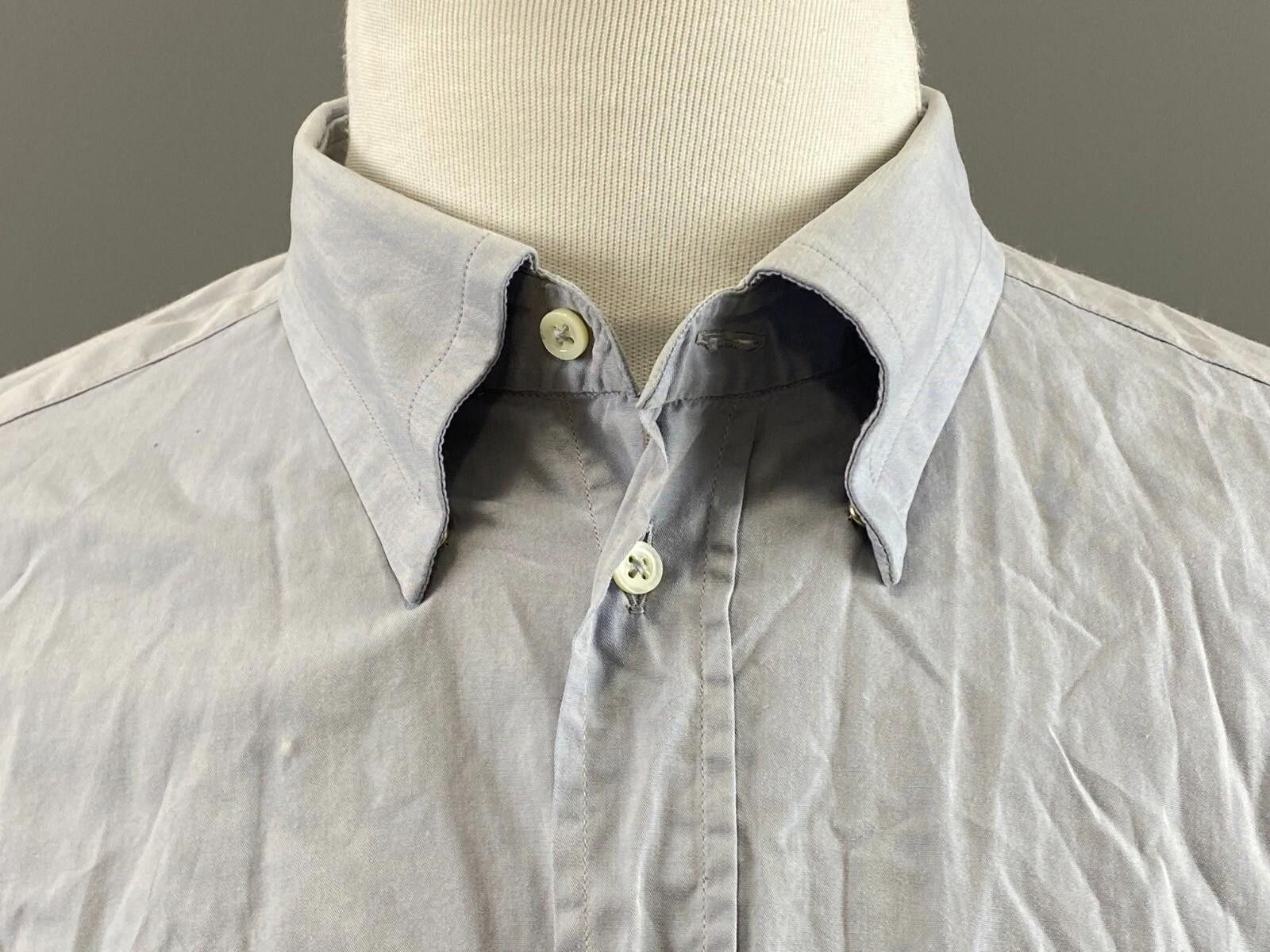 Armani Collezioni Armani Collezioni Blue Button Down Shirt Size 43 / 17 Size US M / EU 48-50 / 2 - 4 Thumbnail