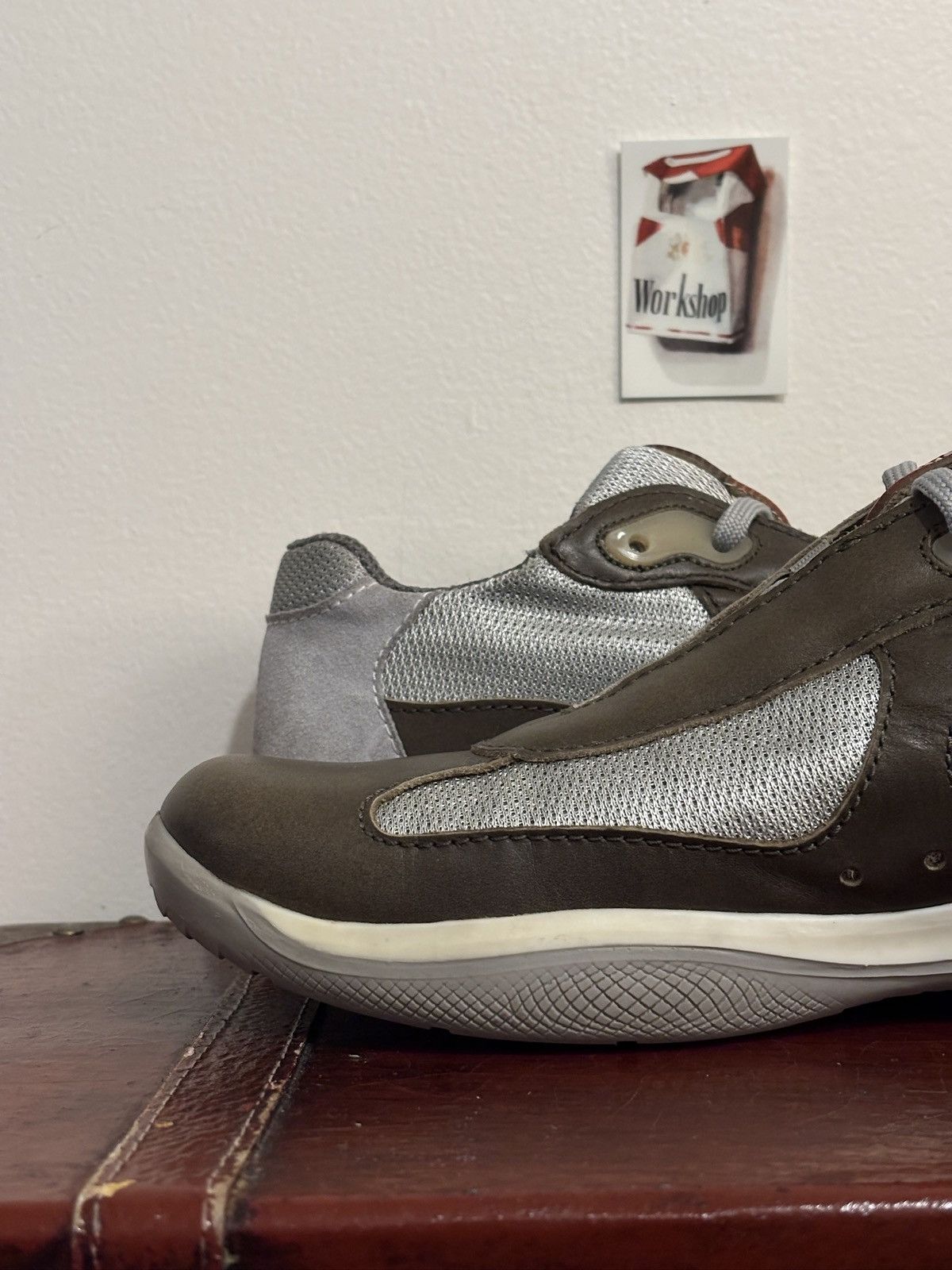 Prada Prada Olive Green Leather Americas Cups Size US 11 / EU 44 - 19 Thumbnail