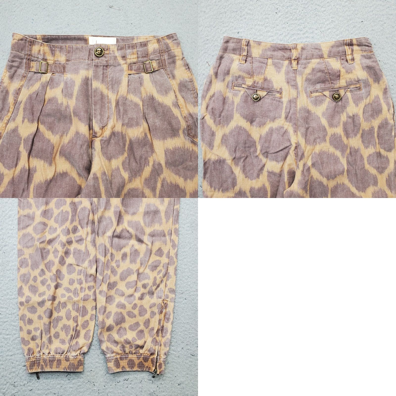 Anthropologie Anthropologie Joggers Pants Womens Size 0 Multi Leopard Print Ankle Zipper Regular Waist 26.5" Inseam 26.5" Size 25" / US 0 / IT 36 - 8 Thumbnail