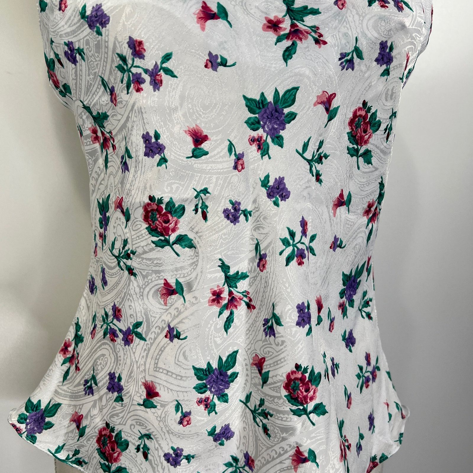 Vintage Vintage 90s Floral White Camisole By Circa 2000 Size S / US 4 / IT 40 - 2 Thumbnail