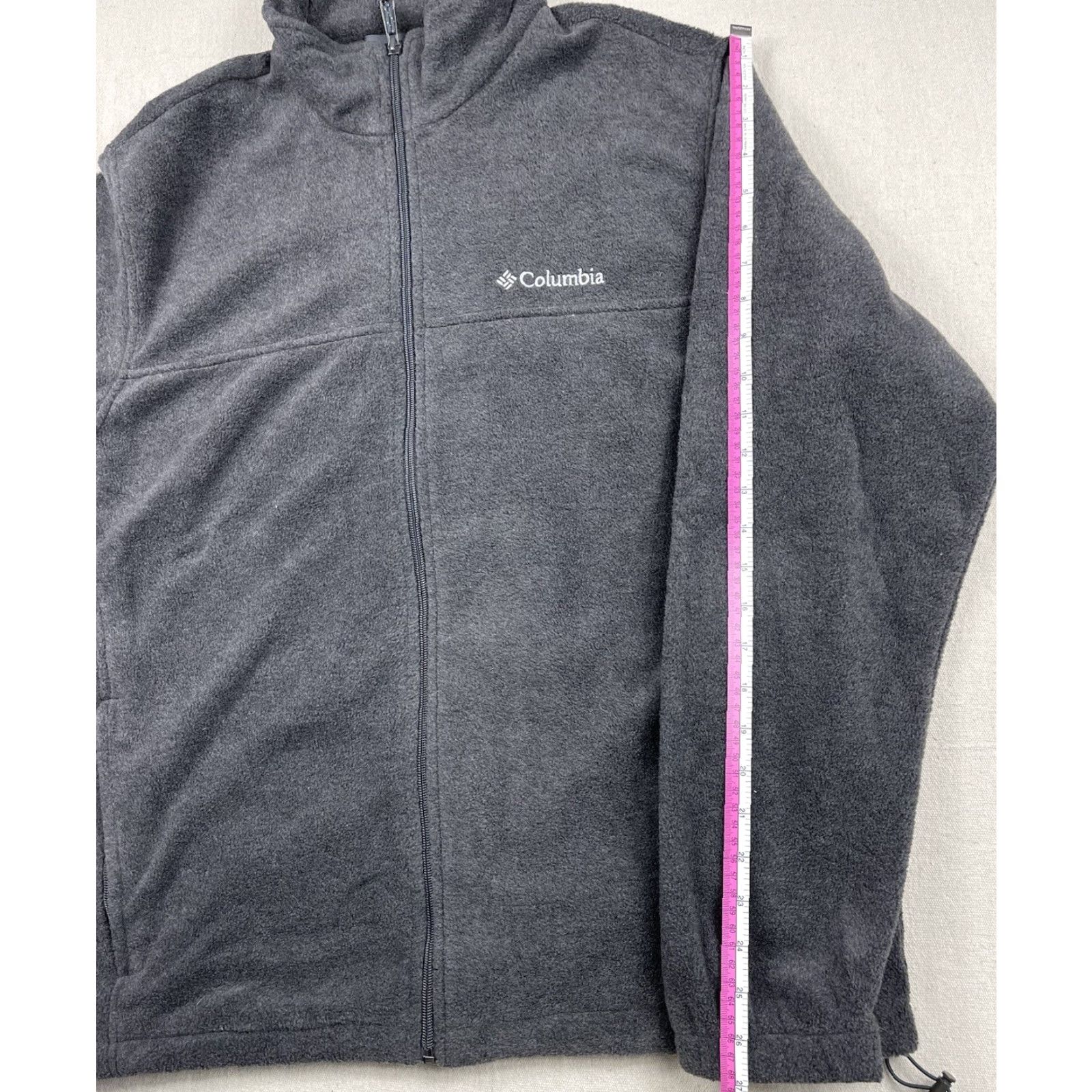 Vintage Columbia Full Zip Fleece Jacket Mens L Charcoal Gray Pockets Synch Waist Logo Zipper Practical Outdoor Casual Man Clothing Size US L / EU 52-54 / 3 - 5 Thumbnail
