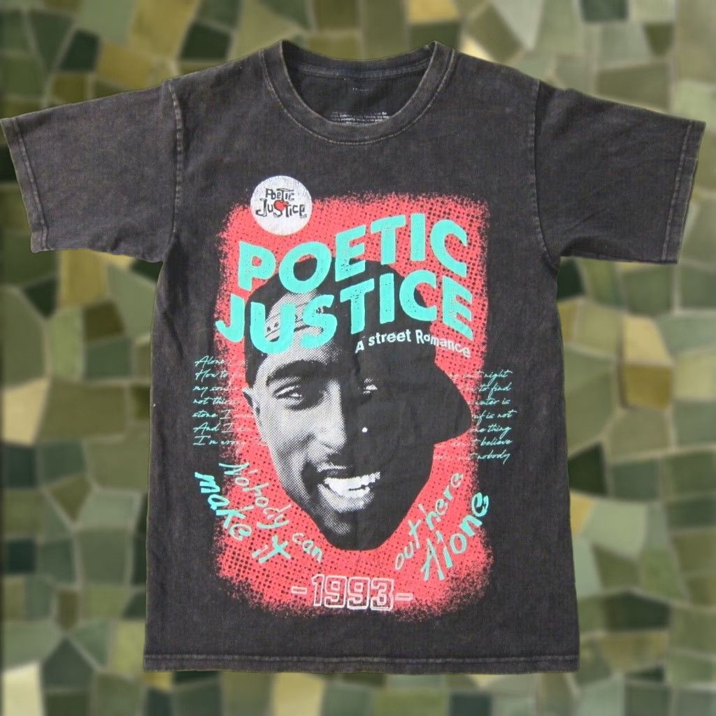 Vintage Chemistry 1993 Poetic Justice Tupac Shakur Black Pink Green TShirt Men S Women M Shirt Crew Neck Short Sleeve Logo 50% cotton 50% polyester Size S / US 4 / IT 40 - 1 Thumbnail