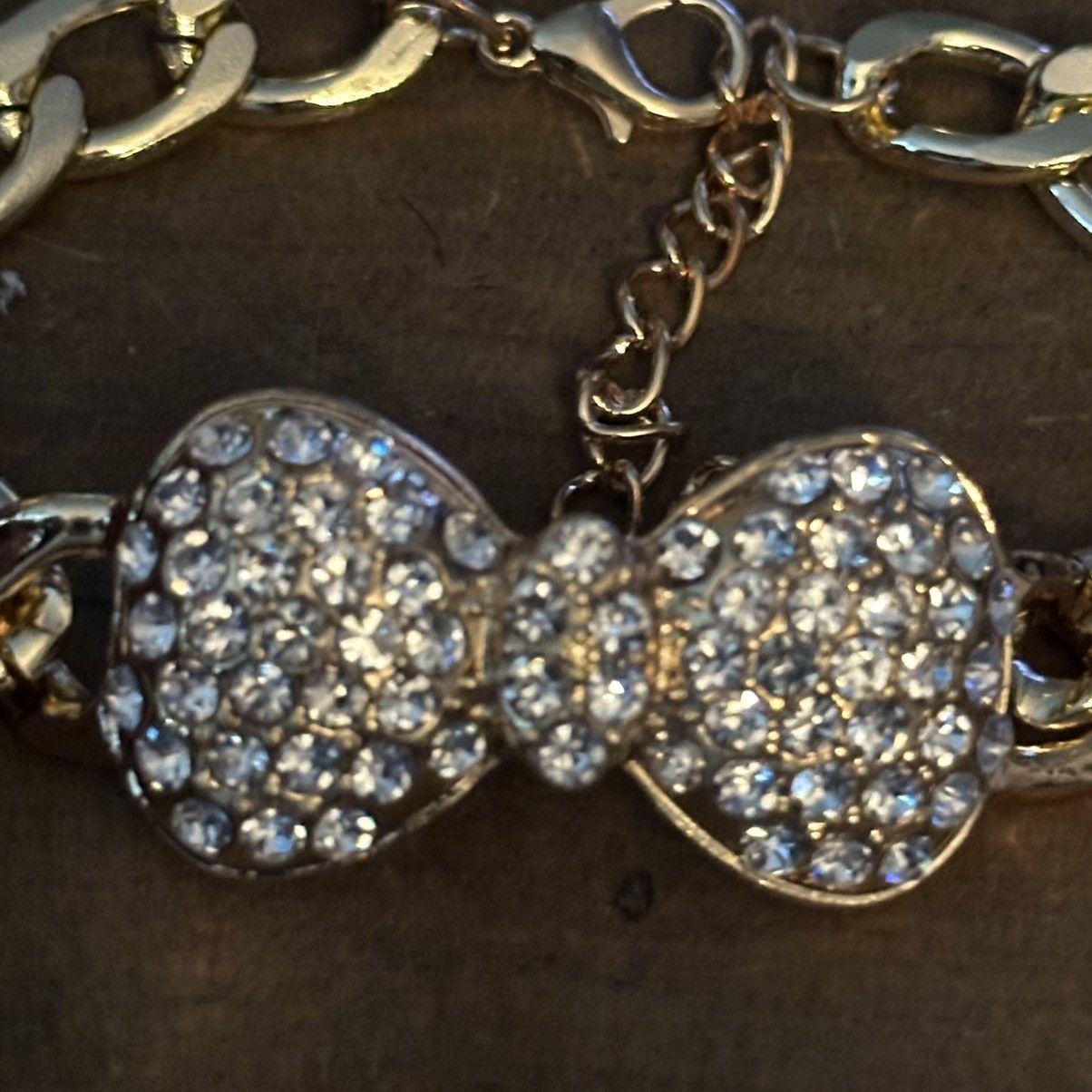 Other Gold tone pave bow tie bracelet, earrings and ring set Size ONE SIZE - 7 Thumbnail