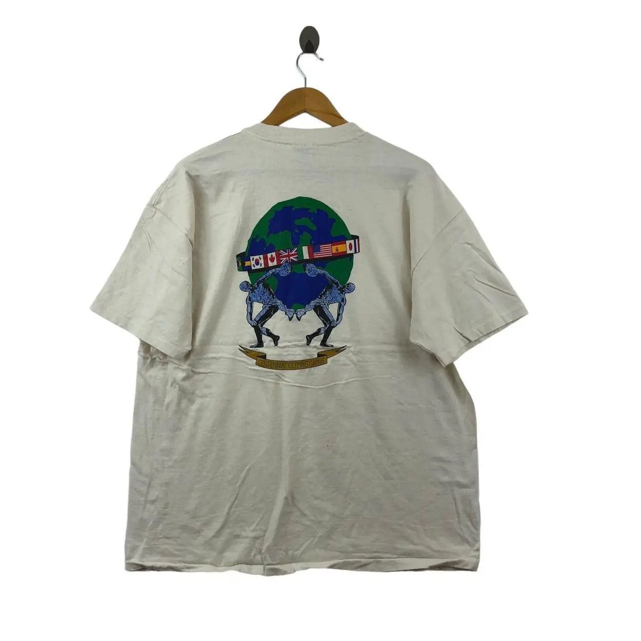 Vintage Vintage 1996 ATLANTA USA OLYMPICl Games Tee Shirt Athletic Size US XL / EU 56 / 4 - 1 Thumbnail