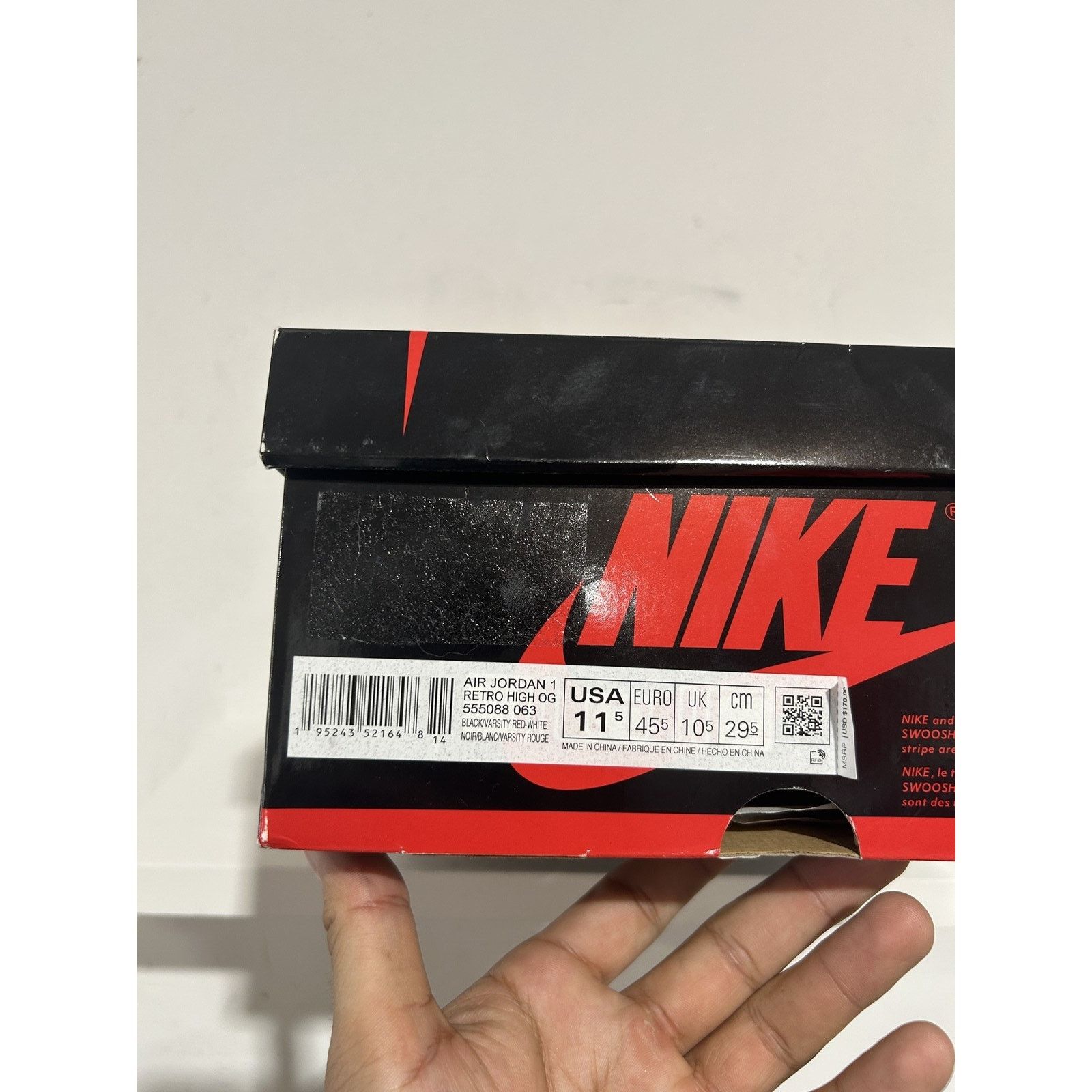 Jordan Brand JORDAN 1 PATENT BRED SIZE 11.5 PREOWNED Size US 11.5 / EU 44-45 - 8 Thumbnail