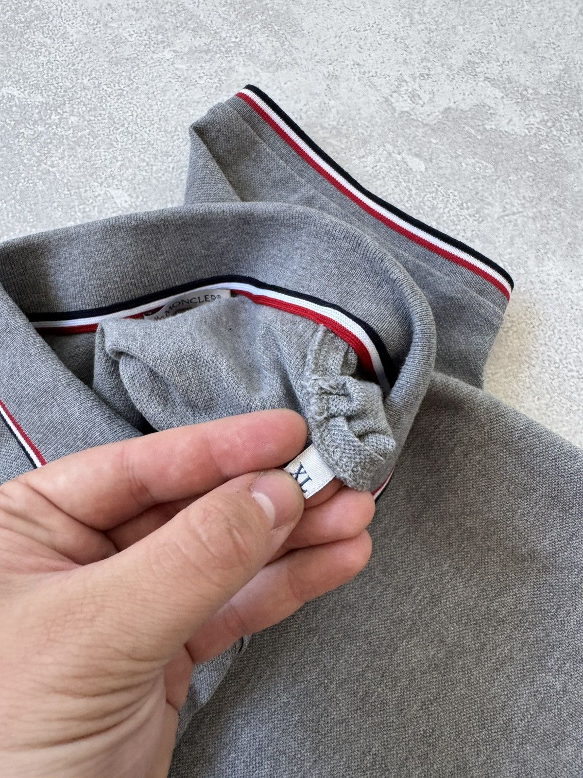 Moncler Moncler Maglia Polo Manica Corta Grey Tricolor Shirt Polos Size US XL / EU 56 / 4 - 11 Thumbnail