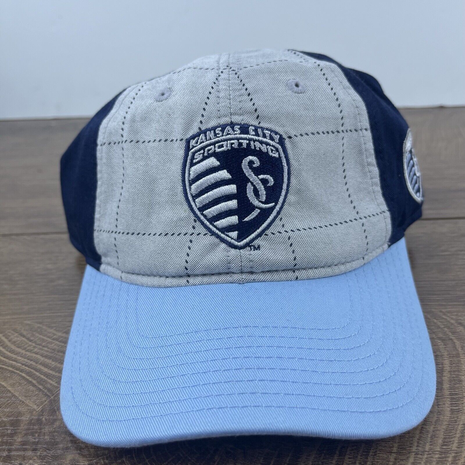Adidas Kansas City Sporting Hat Adidas Blue Gray Cap Adjustable Gra Size ONE SIZE - 2 Thumbnail