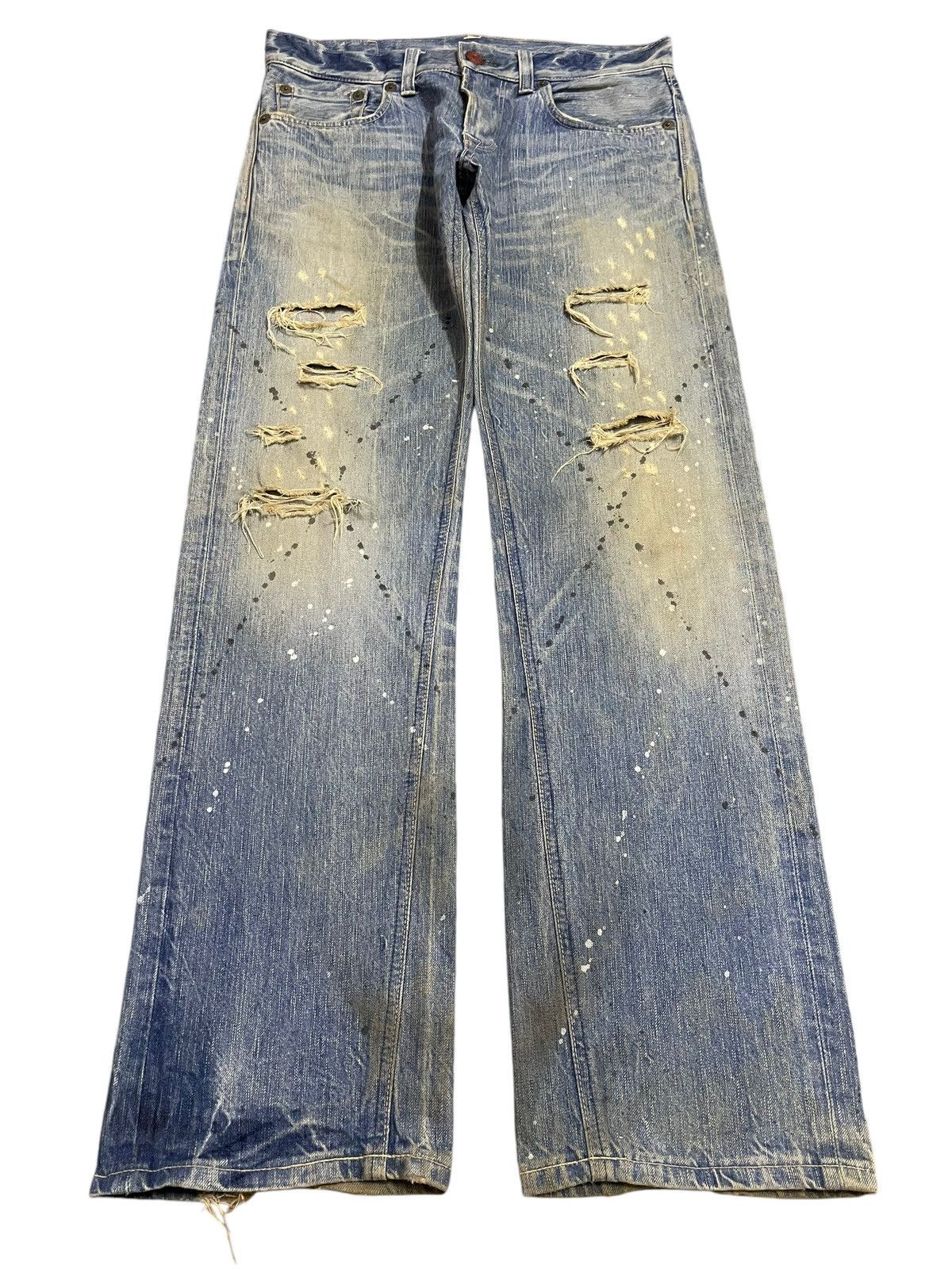 Edwin Vintage Japan Edwin 503 Mud Wash Paint Splatter Loose Jeans Size US 34 / EU 50 - 1 Thumbnail