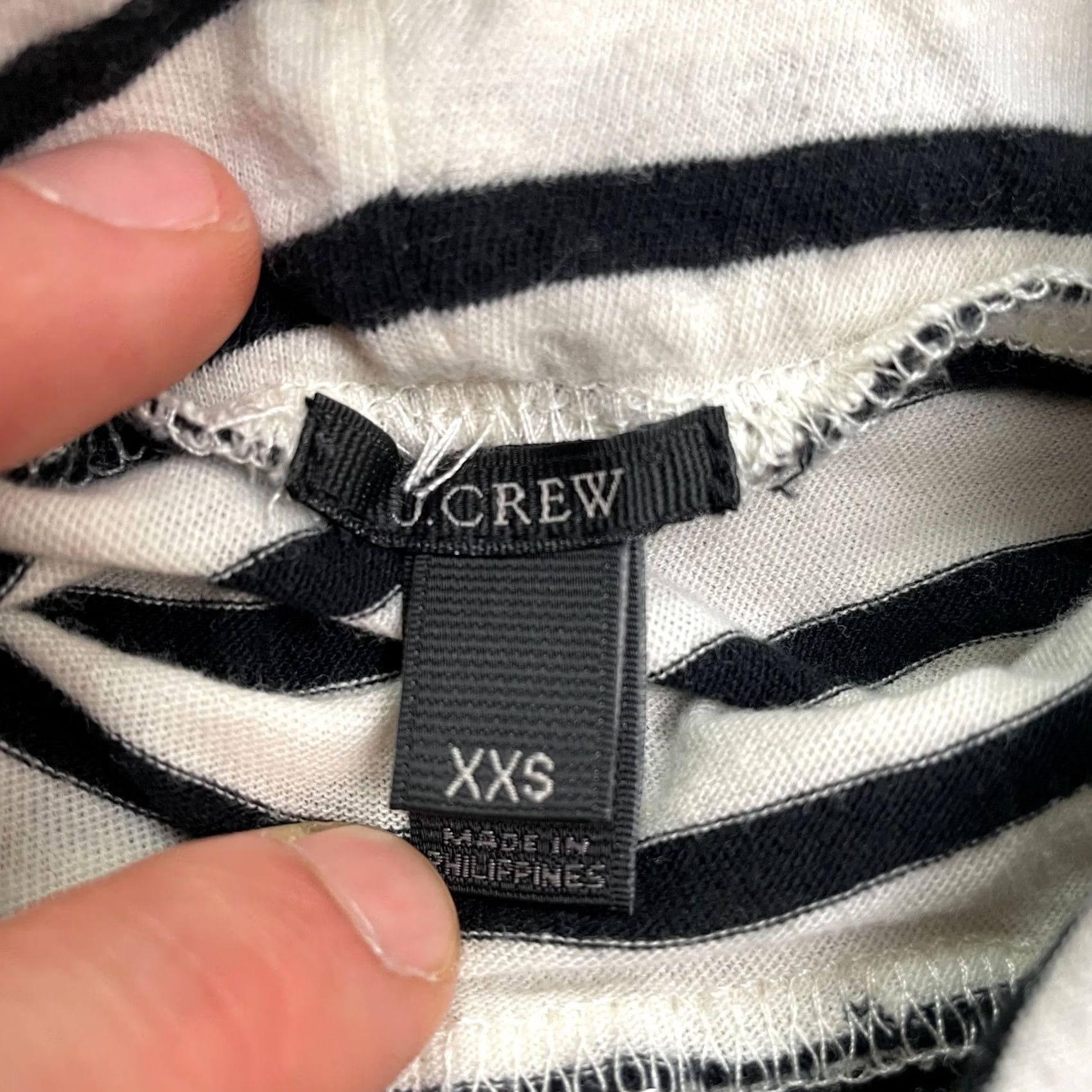 J.Crew J.CREW Womens Turtleneck Shirt XXS Ivory Blue Striped Long Sleeve Lightweight Size XXS / US 00 / IT 34 - 4 Thumbnail