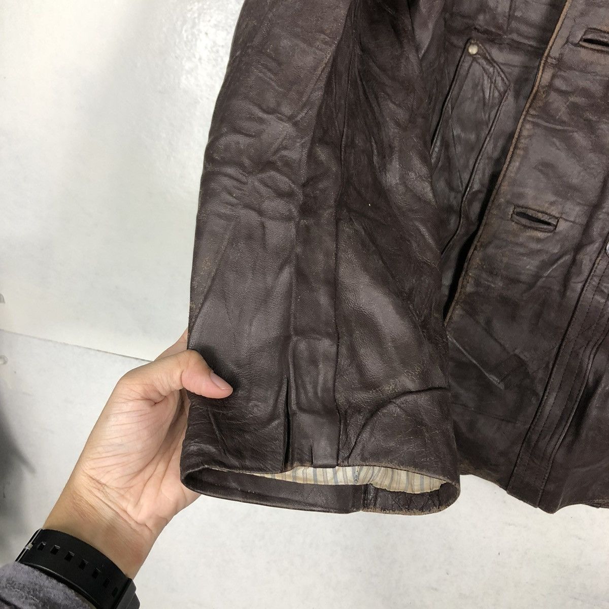 Vintage 🔥VINTAGE BIKER AERO LEATHER JACKET CARGO POCKET JAPAN Size US M / EU 48-50 / 2 - 15 Thumbnail