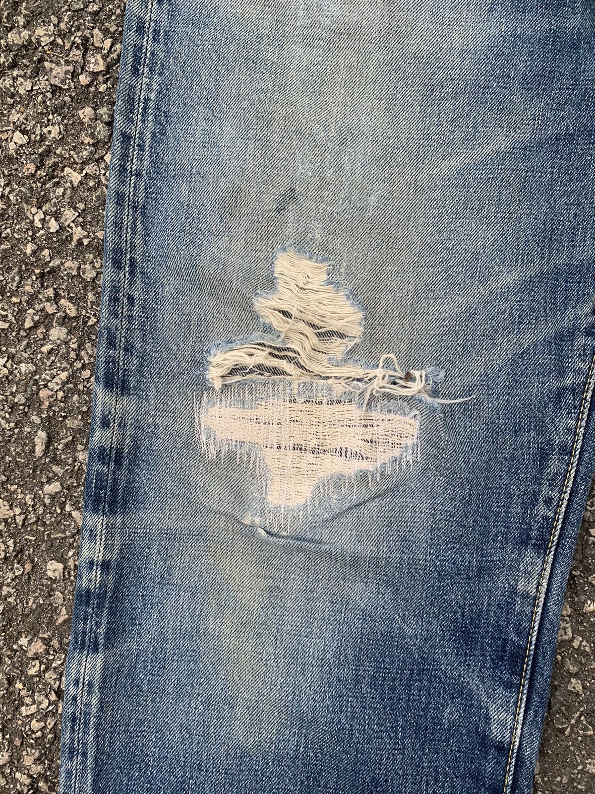 Jean × Kamakura Kamakura Red Button Fly Japanese Selvedge Distressed Denim🎌 Size US 33 - 12 Thumbnail