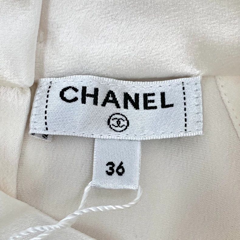 Chanel Chanel White single-breasted belt silk short sleeves Size XS / US 0-2 / IT 36-38 - 5 Thumbnail