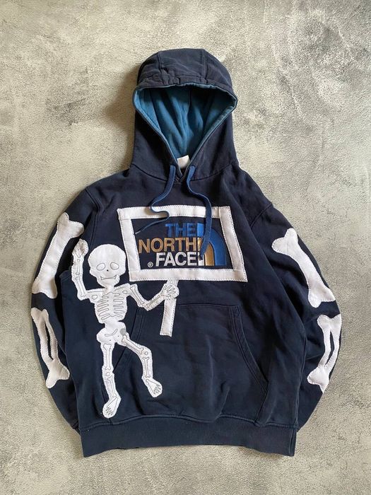 Custom The north Face Skeleton Distressed custom hoodie | Grailed