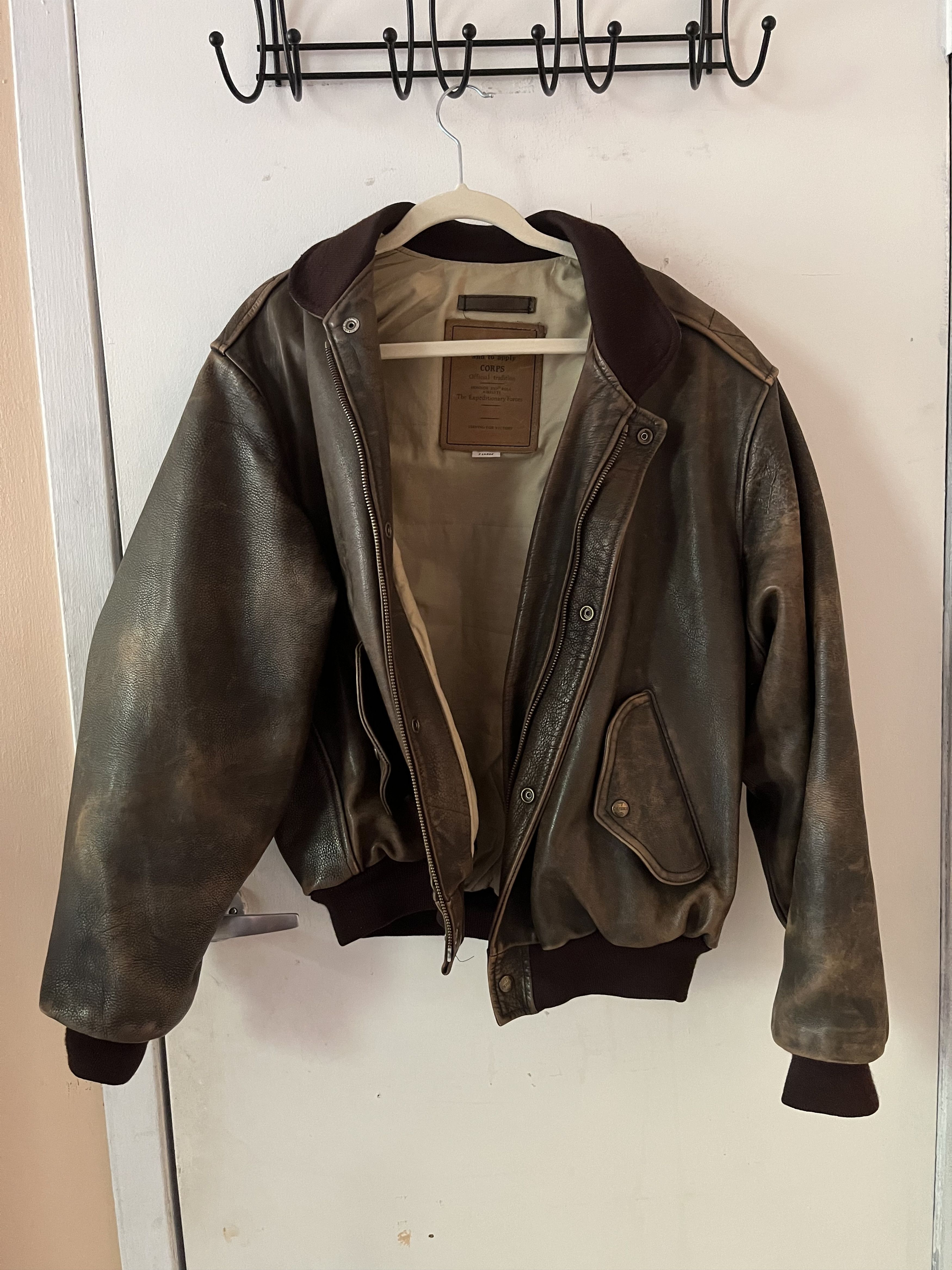 image of Chevignon Leather Jackey in Brown, Men's (Size XL)