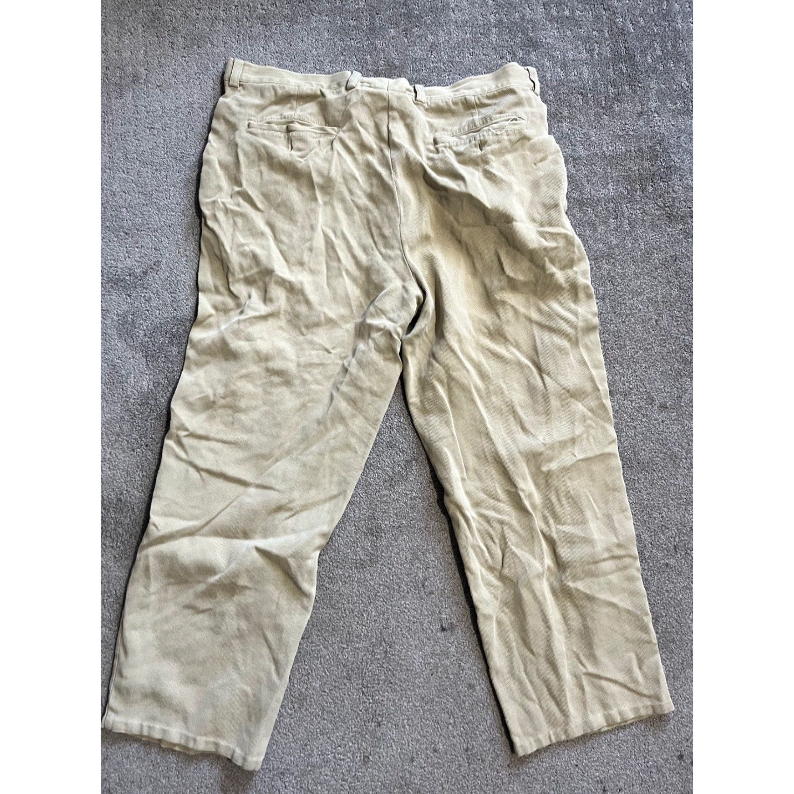 Tommy Bahama Tommy Bahama Pants Mens 38x27 Beige Silk Chino Trousers Flat Front Pleated Size US 38 / EU 54 - 2 Thumbnail