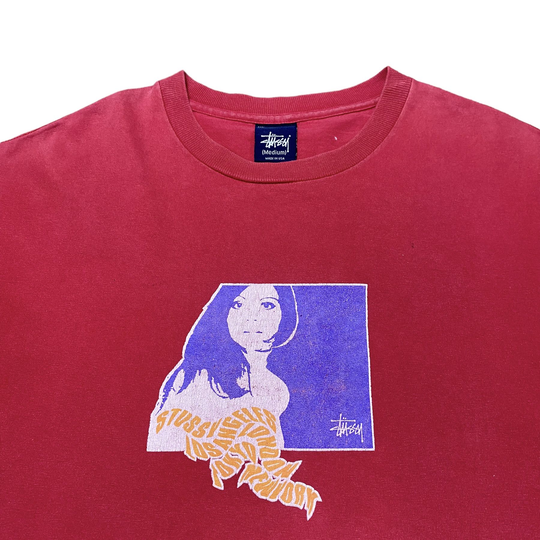 Vintage Vintage 90s Stussy Girl Center Logo Tee Grailed