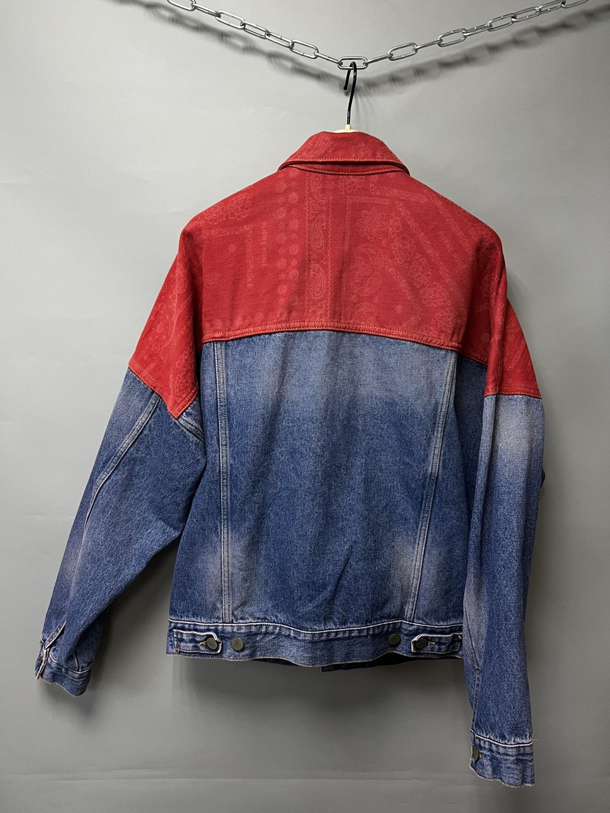 Palm Angels Palm Angels Vintage Denim Jacket With Bandana Motif Size US S / EU 44-46 / 1 - 2 Thumbnail