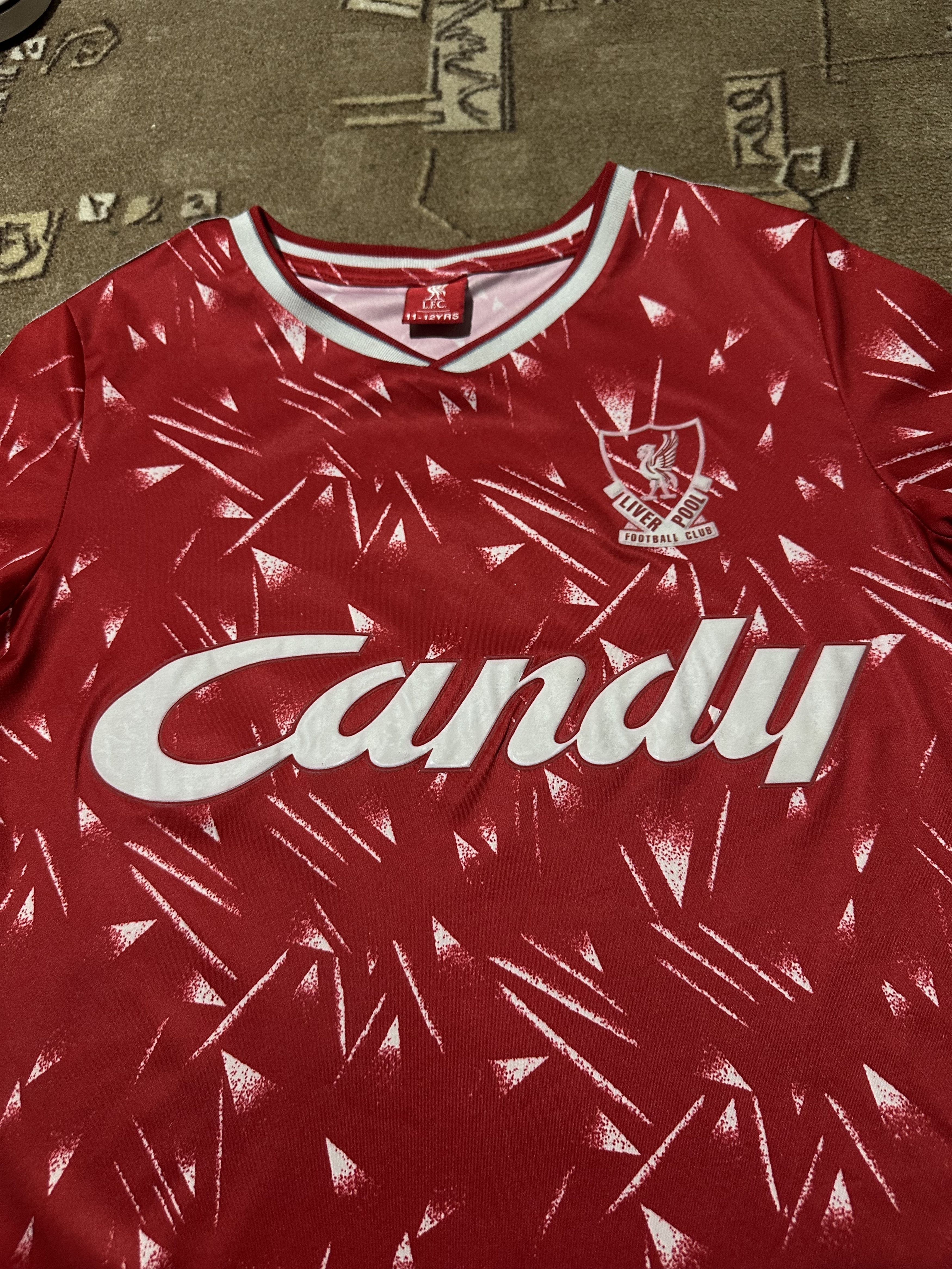 Vintage Football jersey Liverpool # 7 Boys 11-12Y Candy 1989-90 Size US XXS / EU 40 - 3 Thumbnail