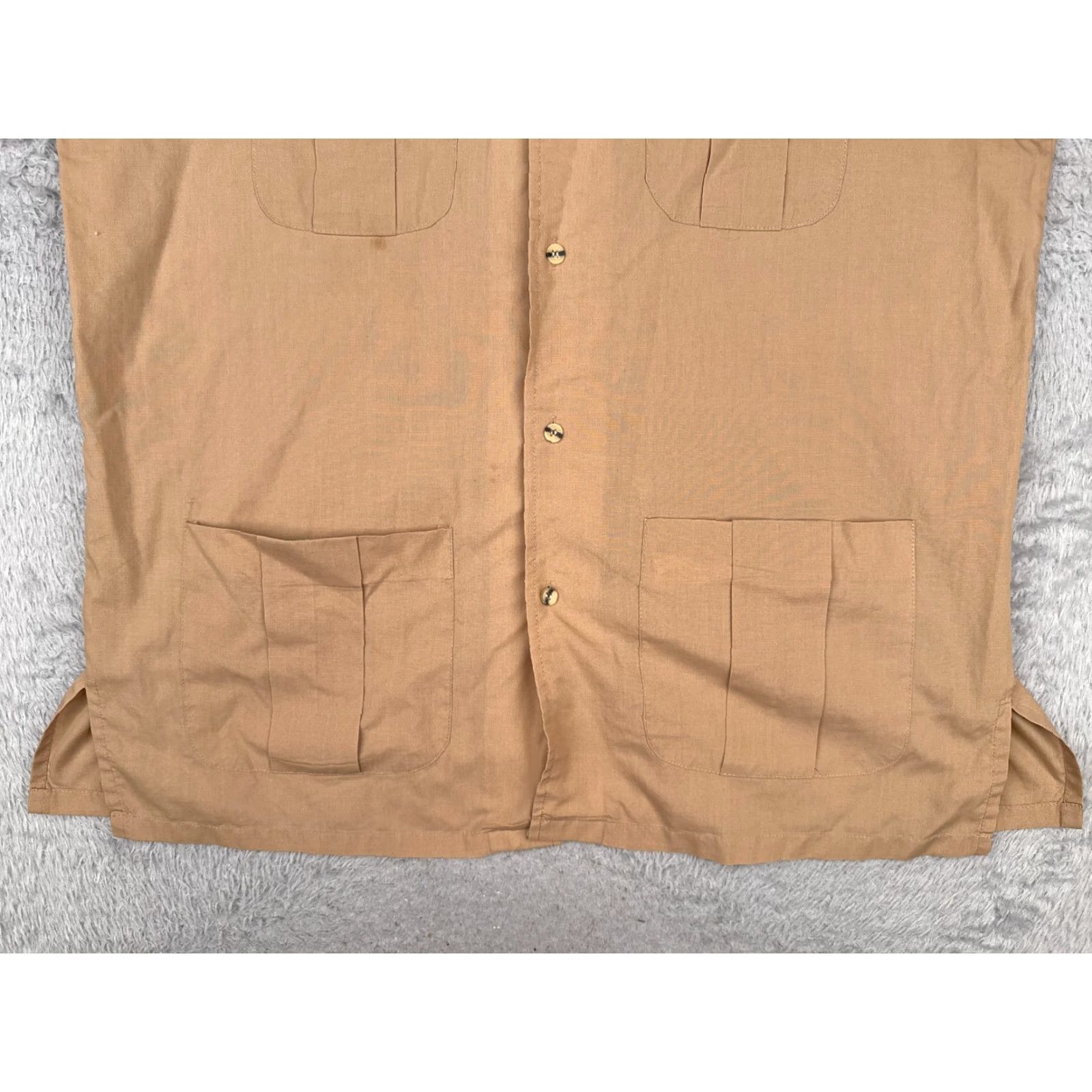 Blair Blair Shirt Men Large Brown 4 Pocket Button-Up Cotton Blend Casual Beach Hawaiian Vacation Size US L / EU 52-54 / 3 - 5 Thumbnail