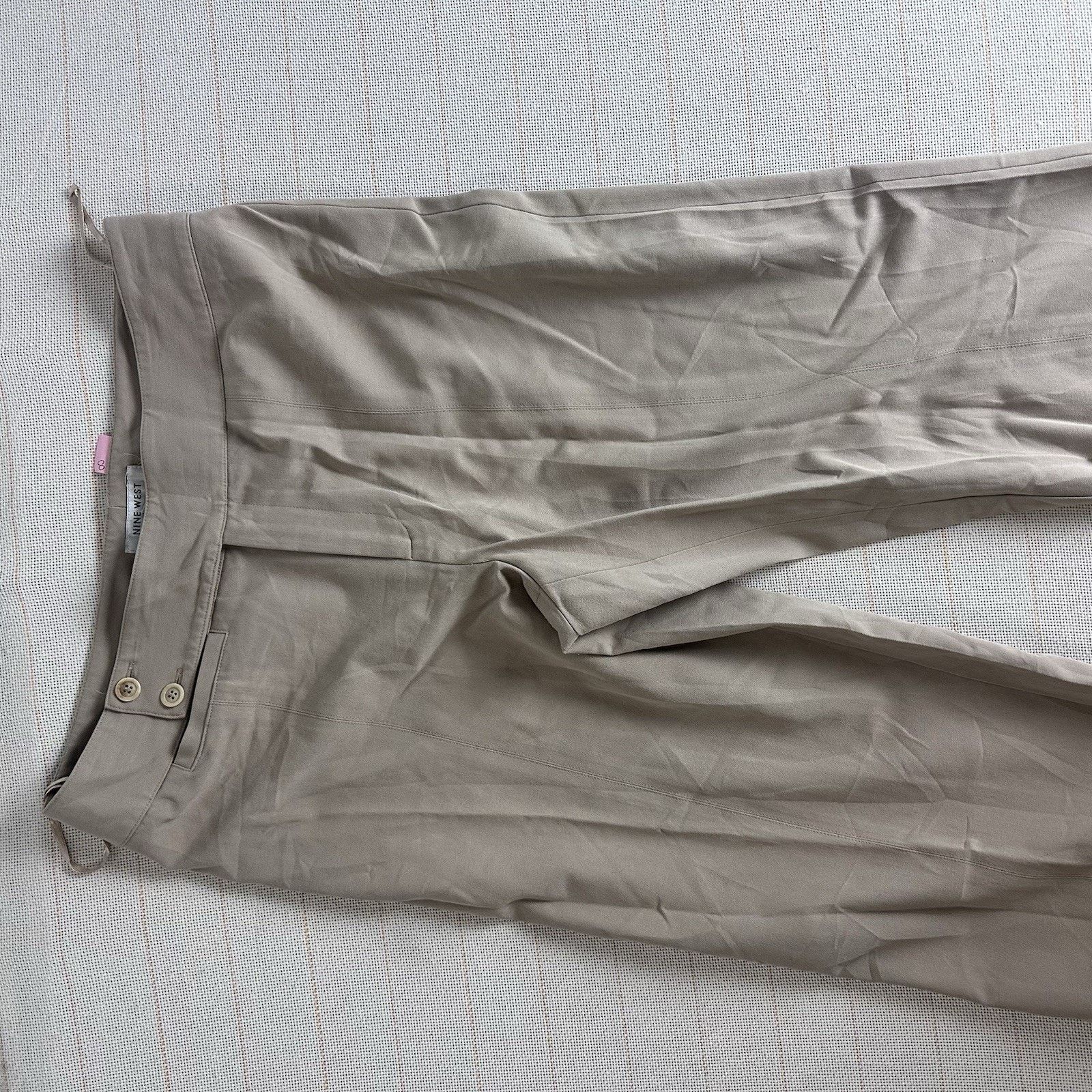Nine West Nine West Dress Pants High Rise Khaki Slash Pockets Straight Size 30" / US 8 / IT 44 - 5 Thumbnail