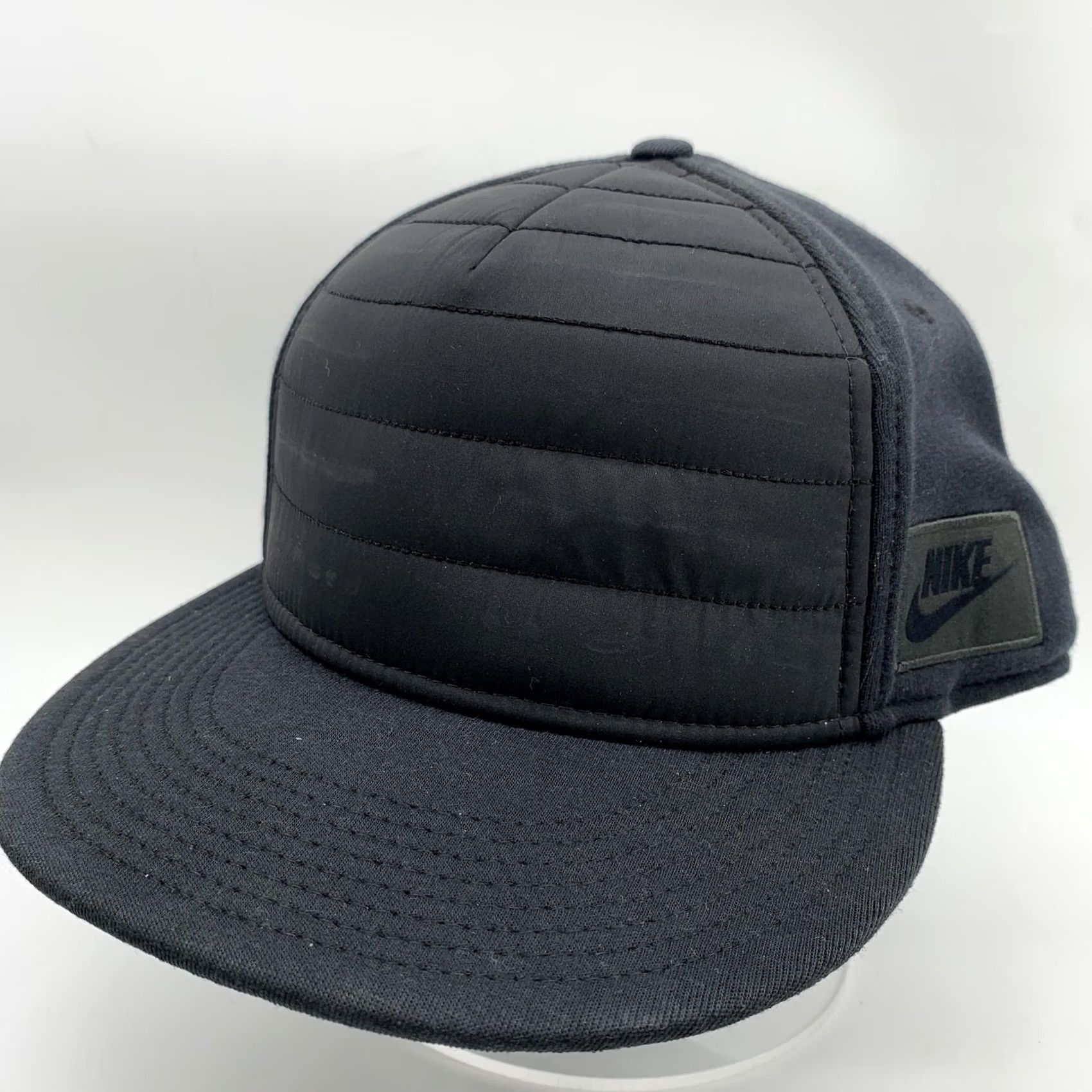 Nike Nike Hat Cap Snap Back Mens Black Quilted Front Twill Logo Nike True One Size Size ONE SIZE - 2 Thumbnail