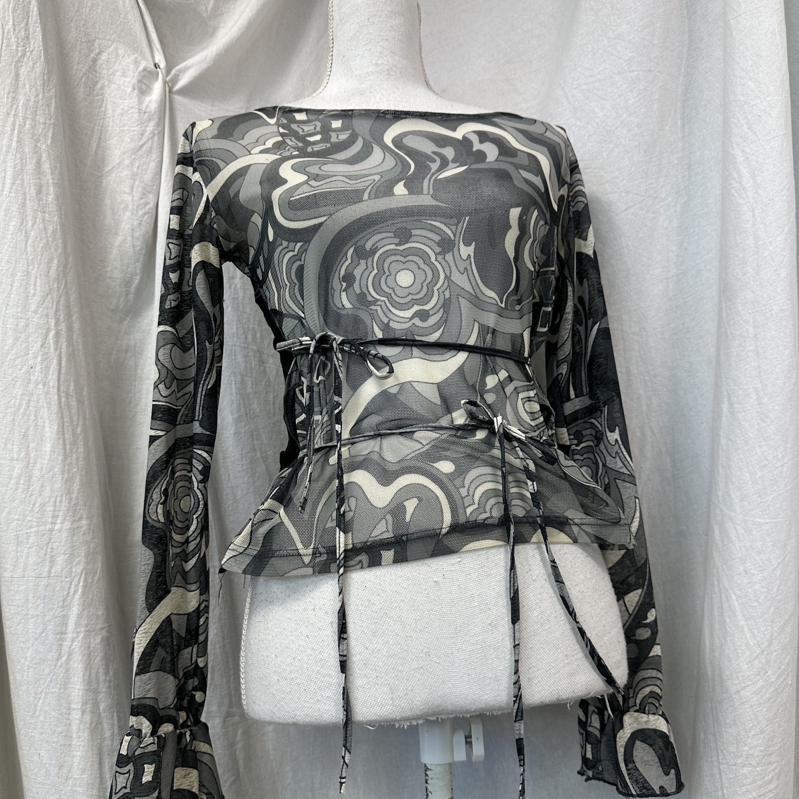 Vintage Vintage Avant Garde Printed Binding Meshtop Y2K Size M / US 6-8 / IT 42-44 - 8 Thumbnail