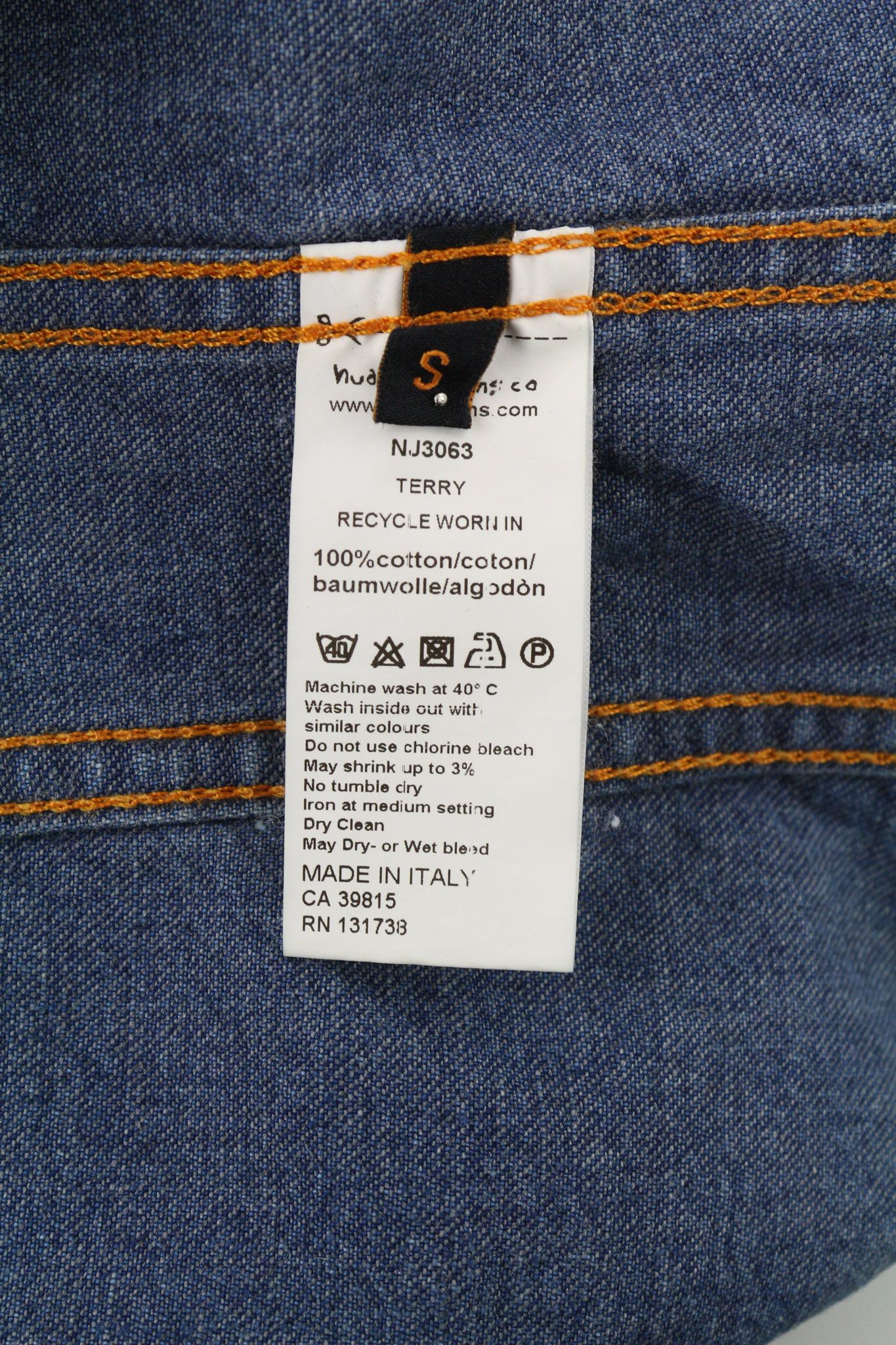 Nudie Jeans TERRY S Worn Washed Blue Denim Jacket 81074 Size US S / EU 44-46 / 1 - 7 Thumbnail