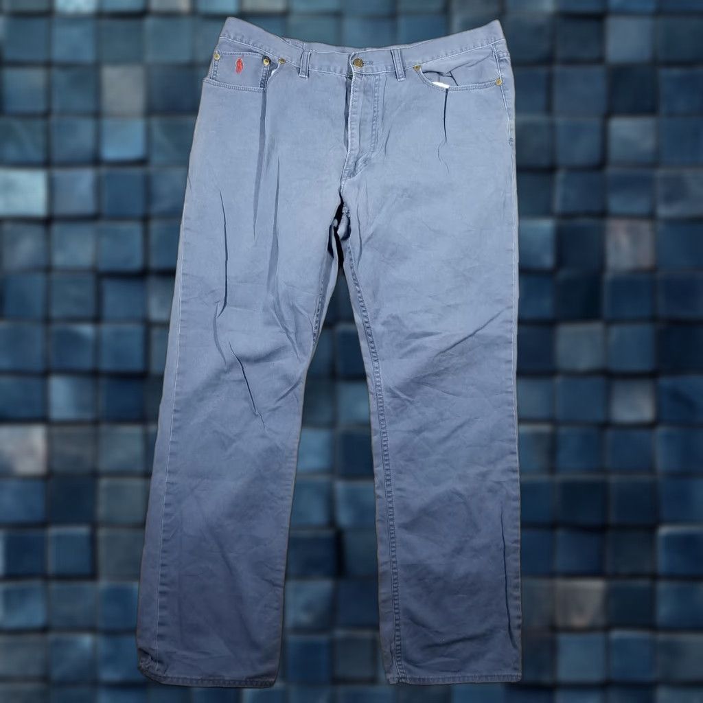 Polo Ralph Lauren VINTAGE Polo Ralph Lauren Jeans Mens 38x32 Blue 5-Pocket Twill Embroidered Pony Casual Mens Size US M / EU 48-50 / 2 - 1 Thumbnail