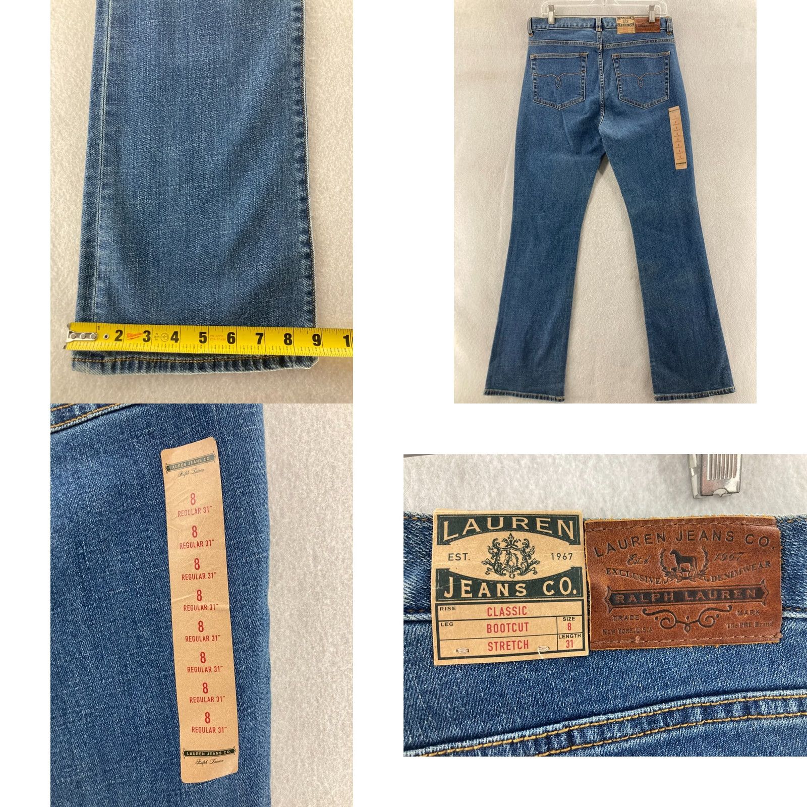 CO RL Lauren Jeans Co Womens 8 Classic Bootcut Stretch Size 30" / US 8 / IT 44 - 9 Thumbnail