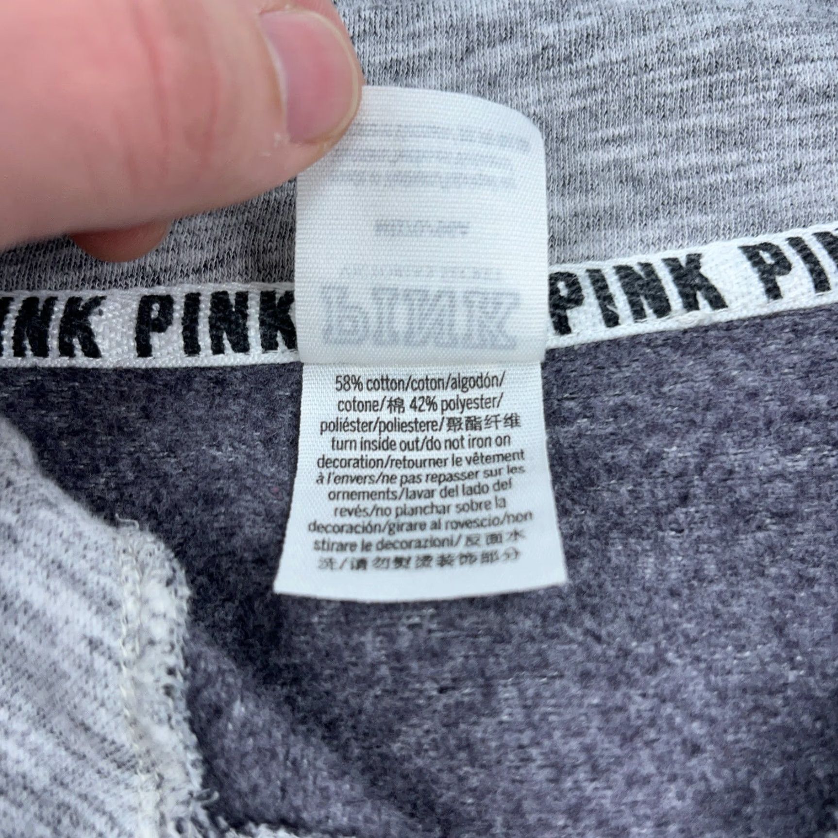 Victoria's Secret Victoria's Secret PINK Sweatshirt Women Medium Gray White Quarter Zip Sweater Crop Size M / US 6-8 / IT 42-44 - 5 Thumbnail
