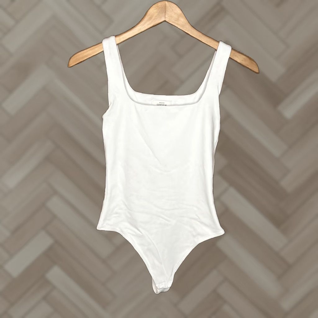 Vintage Babaton Contour Tank Bodysuit White Sleeveless Aritzia Top Sz Small Size S / US 4 / IT 40 - 1 Thumbnail
