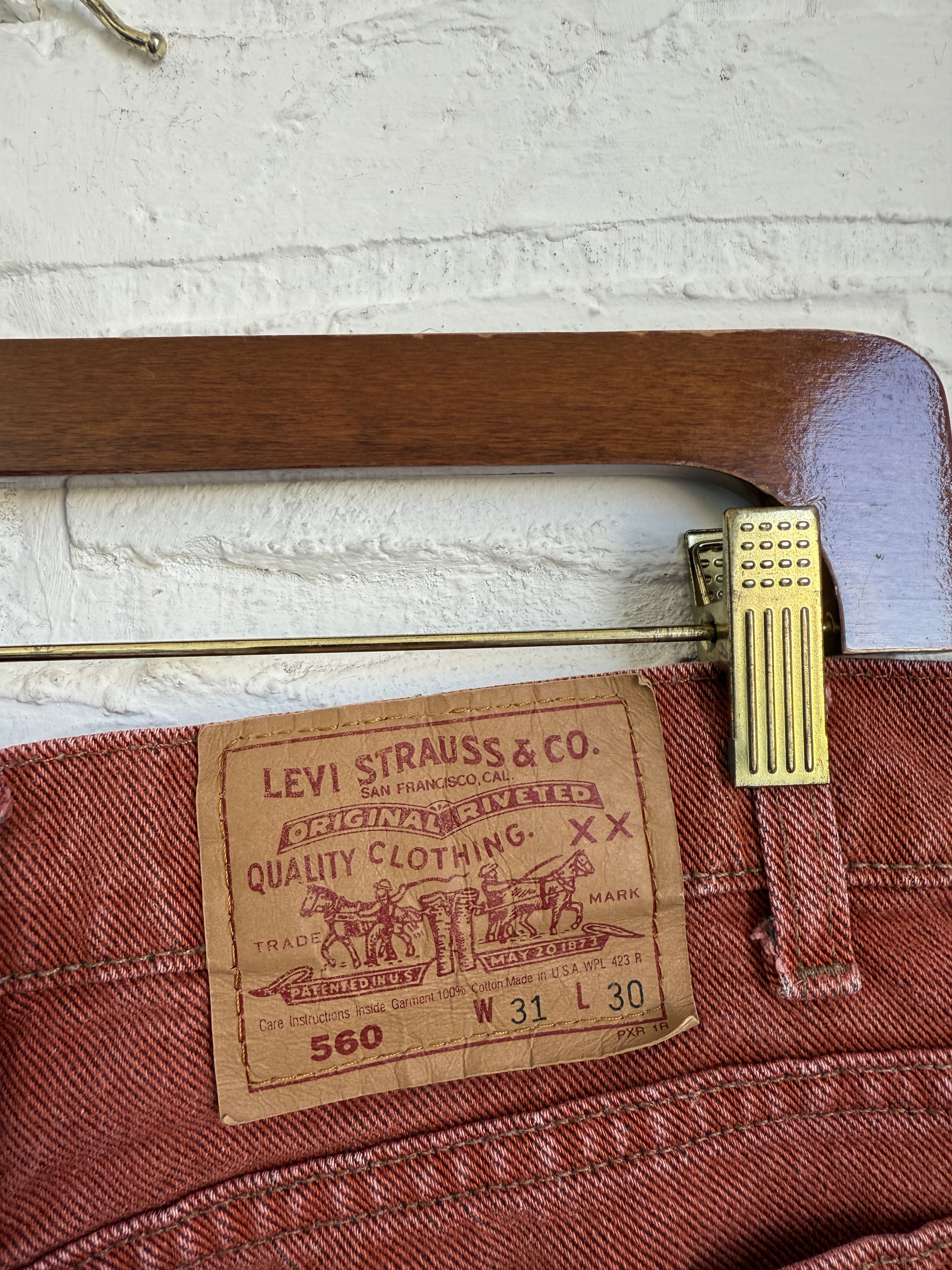Levi's RARE Vintage 80s Levi's loose jeans terracotta Size US 31 - 3 Thumbnail
