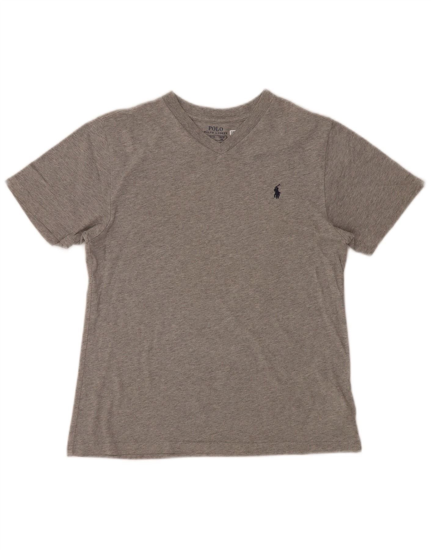 Polo Ralph Lauren Girls T-Shirt Top 8-9 Years Medium Grey Flecked Cotton Size S / US 4 / IT 40 - 1 Thumbnail