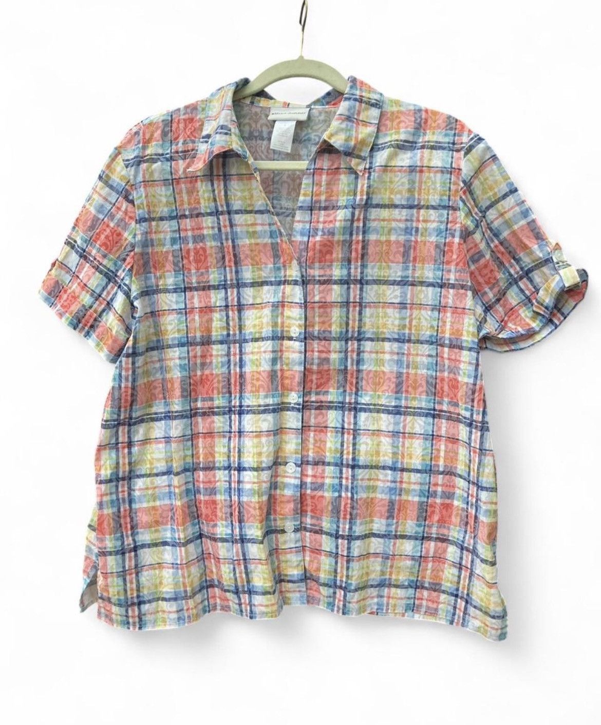 Alfred Dunhill Alfred Dunner Rainbow Plaid Shirt Size L / US 10 / IT 46 - 1 Thumbnail