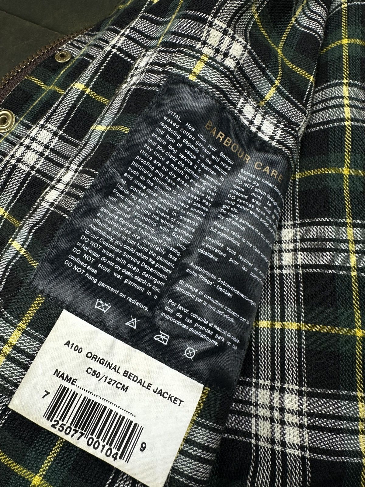 Barbour Vintage Barbour Bedale A100 Waxed Jacket Corduroy Collar Size US XL / EU 56 / 4 - 10 Thumbnail