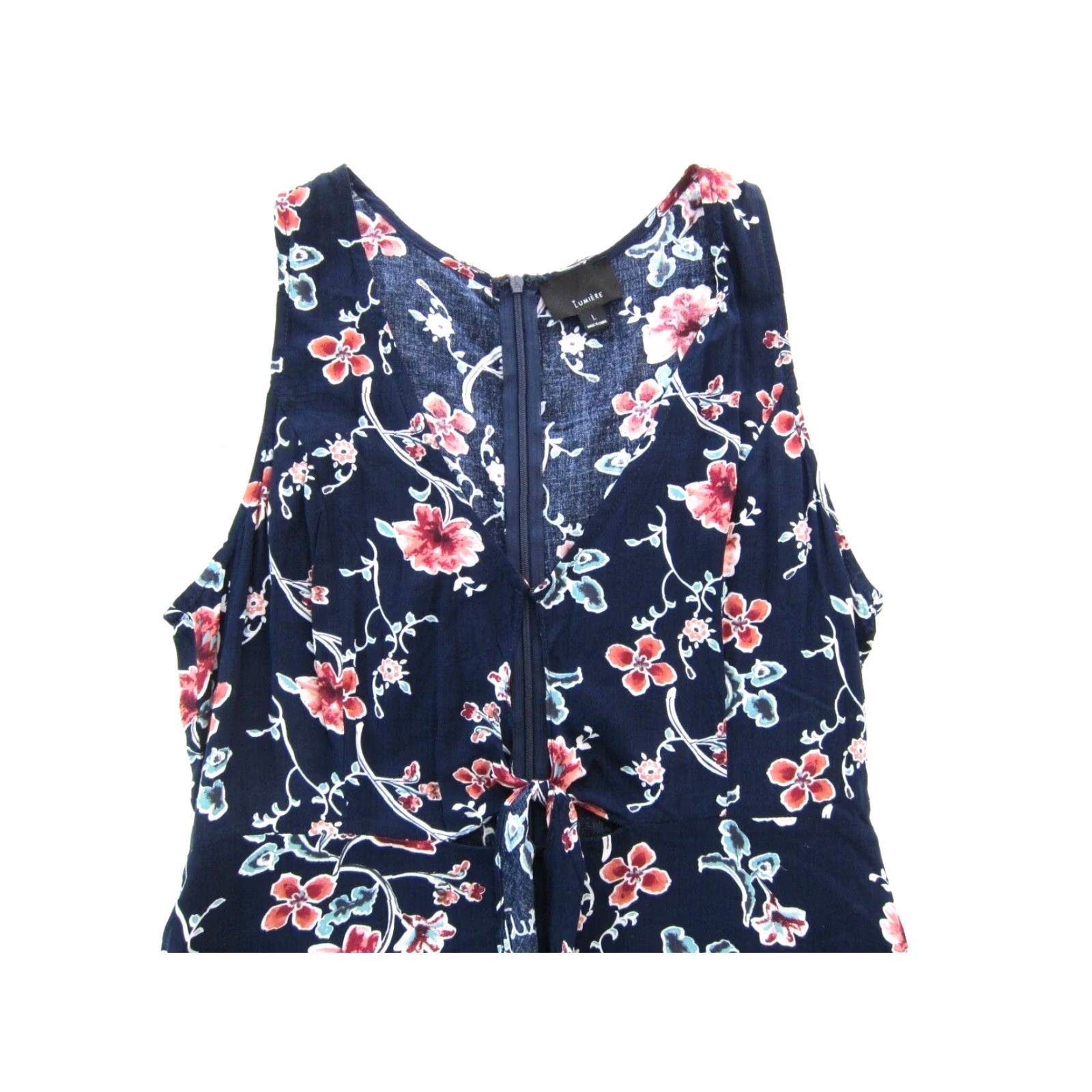 Vintage Lumiere Anthropologie Floral Long Maxi Tank Sun Dress Blue L 100% Rayon Women's Gown Size L / US 10 / IT 46 - 3 Thumbnail