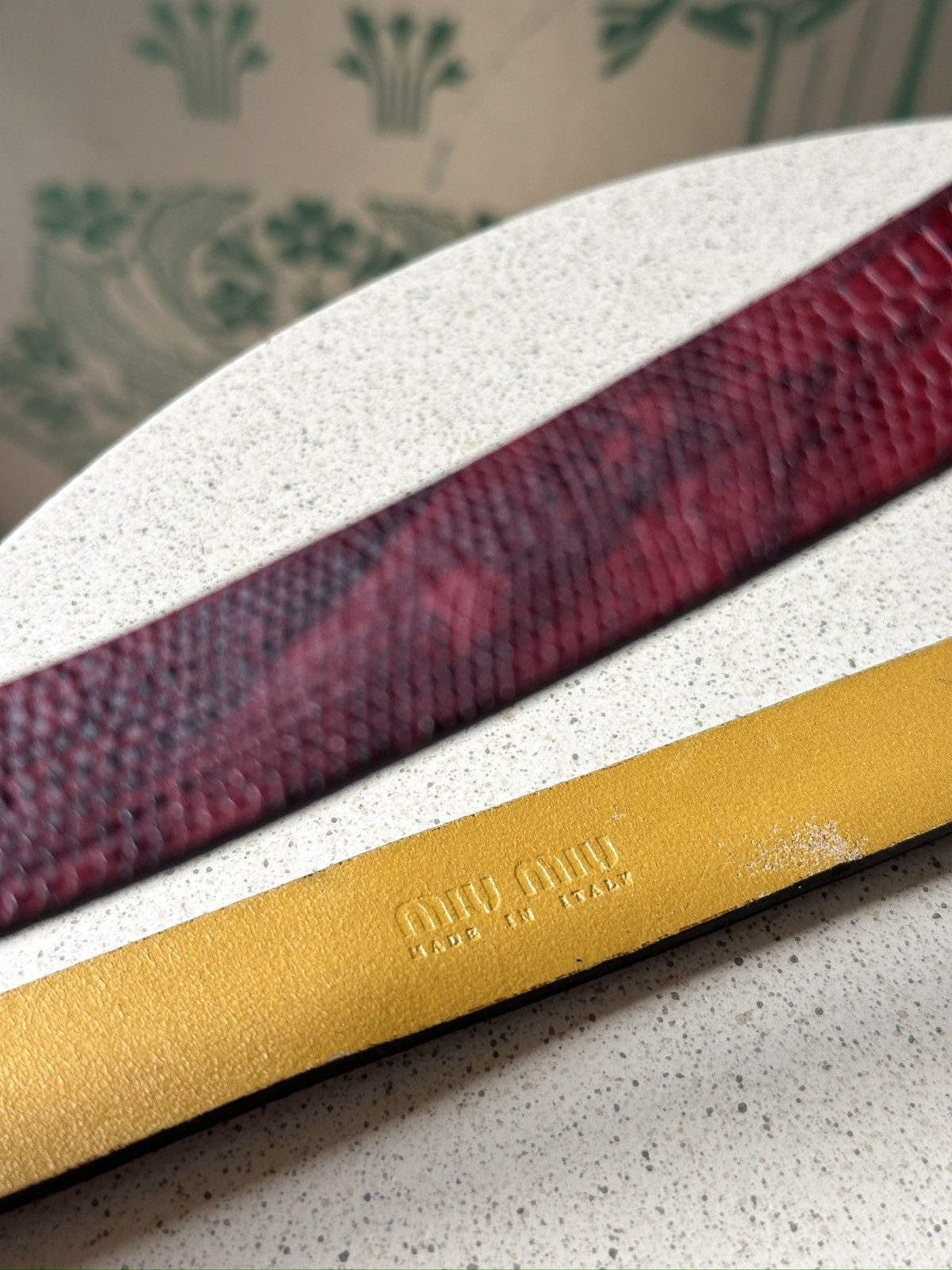 Miu Miu 1999 MIU MIU Logo Red Python Leather Belt wmns Size: 75/30 Size ONE SIZE - 8 Thumbnail