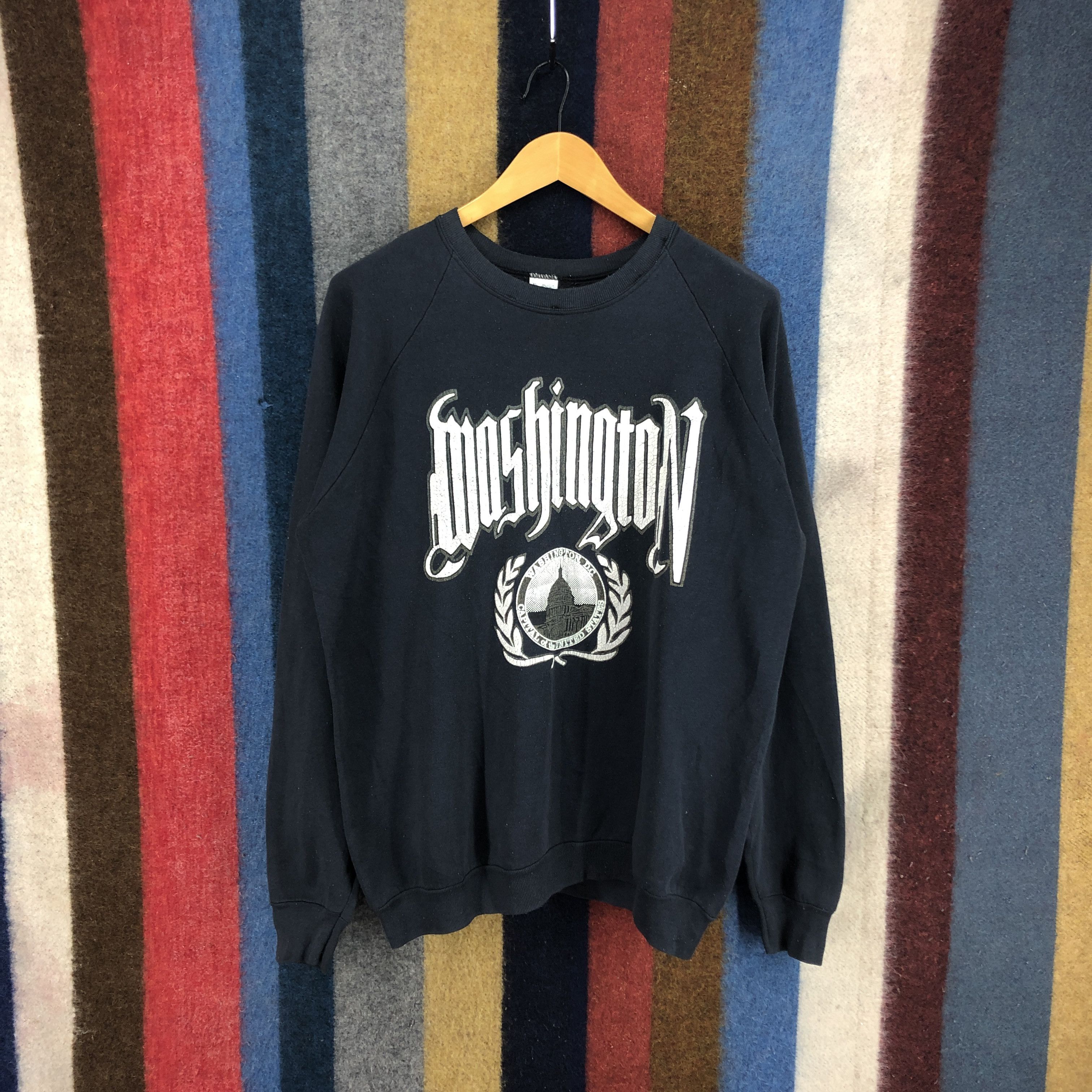 Fruit Of The Loom 90s Vintage WASHINGTON D.C Capital Of USA Sweatshirt #0414/Q Size US L / EU 52-54 / 3 - 1 Thumbnail