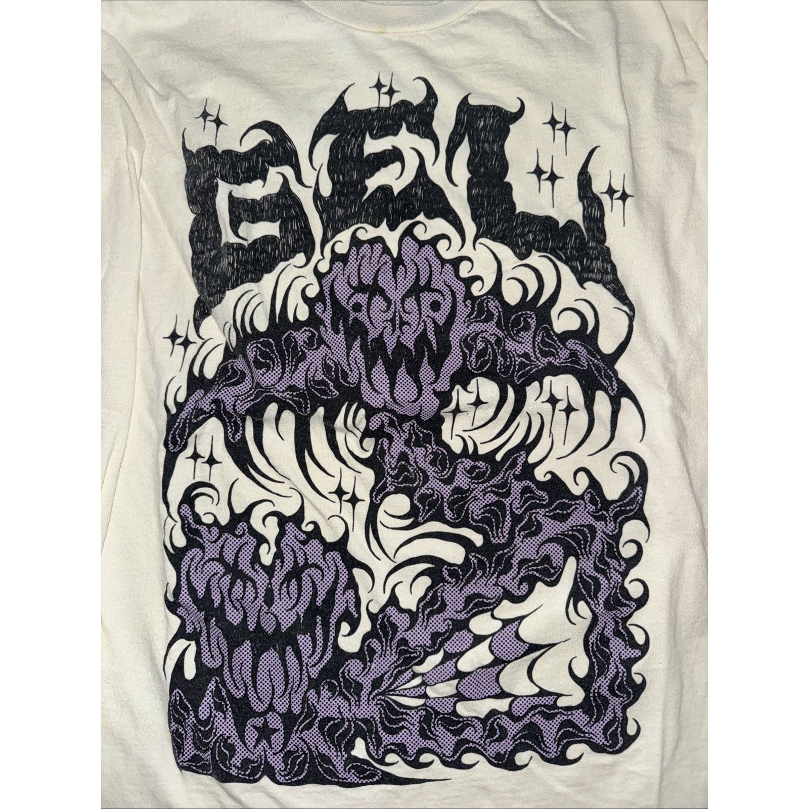 Band Tees × Vintage Gel Death Metal Long Sleeve T-Shirt Tan 19x26 L Size US L / EU 52-54 / 3 - 2 Thumbnail