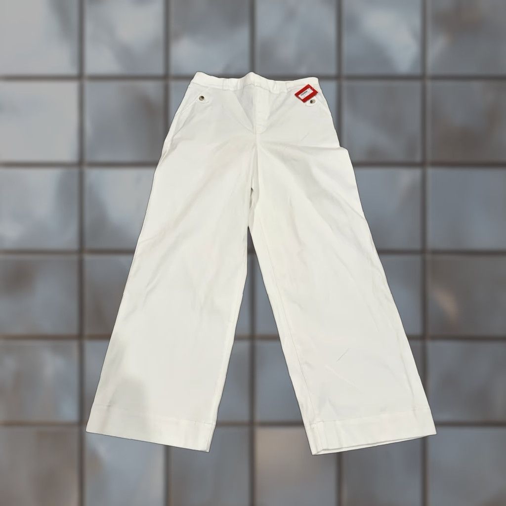 Spanx NWT Spanx Pants Cropped Wide-Leg Pull On Twill Cotton Blend XL Tall White Size 40" / US 18 - 1 Thumbnail