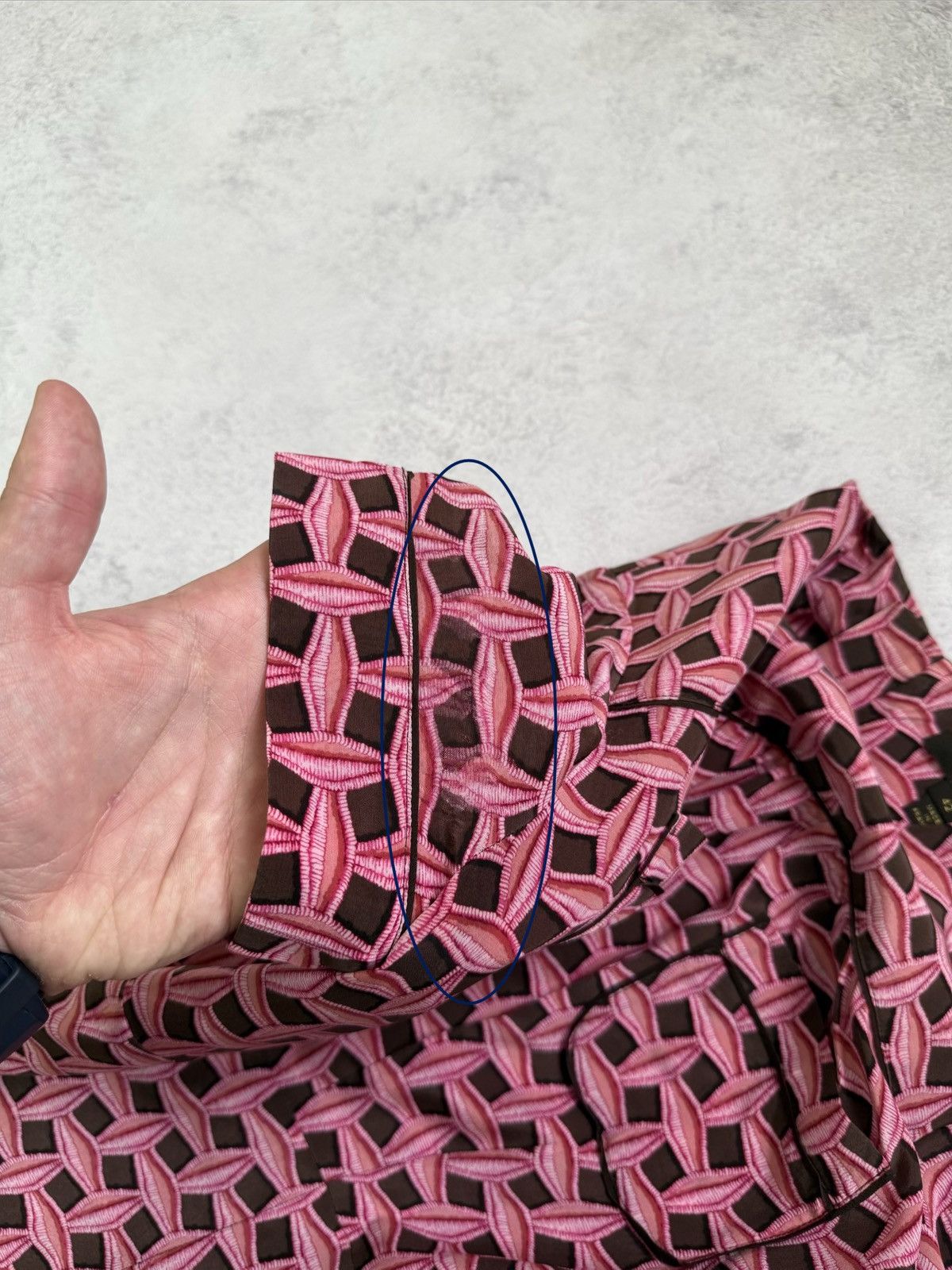 Louis Vuitton Louis Vuitton Womens Silk Printed Knee Length Pink Dress Size M / US 6-8 / IT 42-44 - 16 Thumbnail