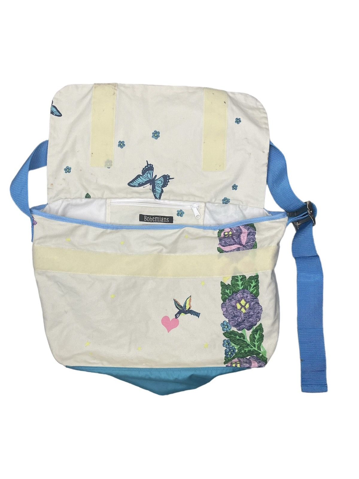Japanese Brand Bohemians Japan Canvas 7 Art Bag | Bird Floral Ramie Cotton Size ONE SIZE - 3 Thumbnail