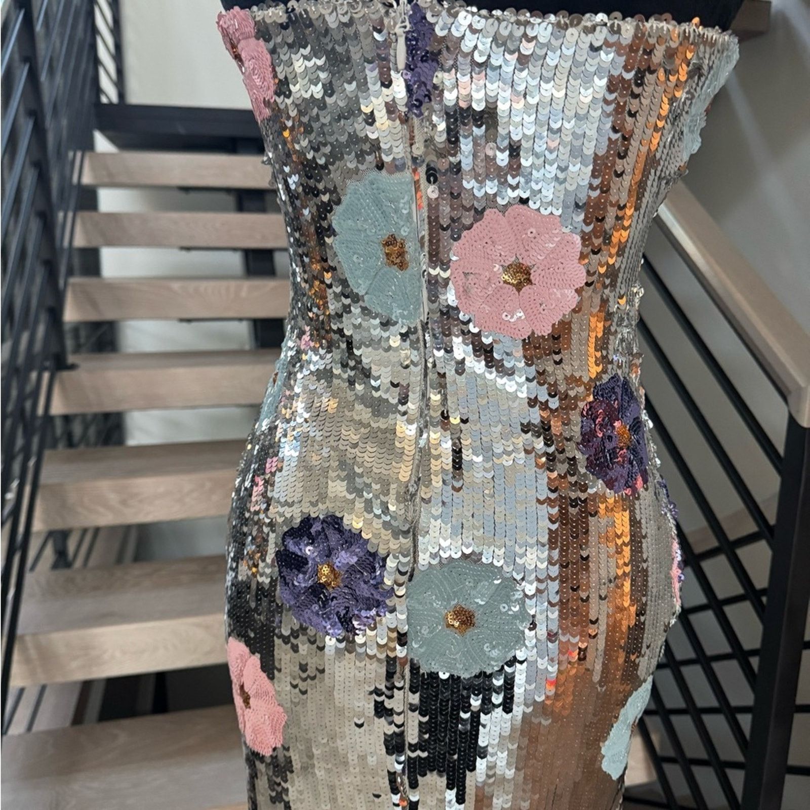 Other Elegant Strapless Sequin Dress with Floral Patterns size XS Size XS / US 0-2 / IT 36-38 - 7 Thumbnail