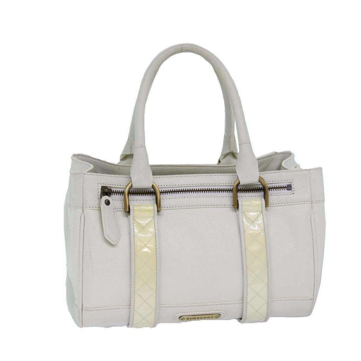 Burberry White Leather Handbag (Pre-Owned) Size ONE SIZE - 1 Thumbnail