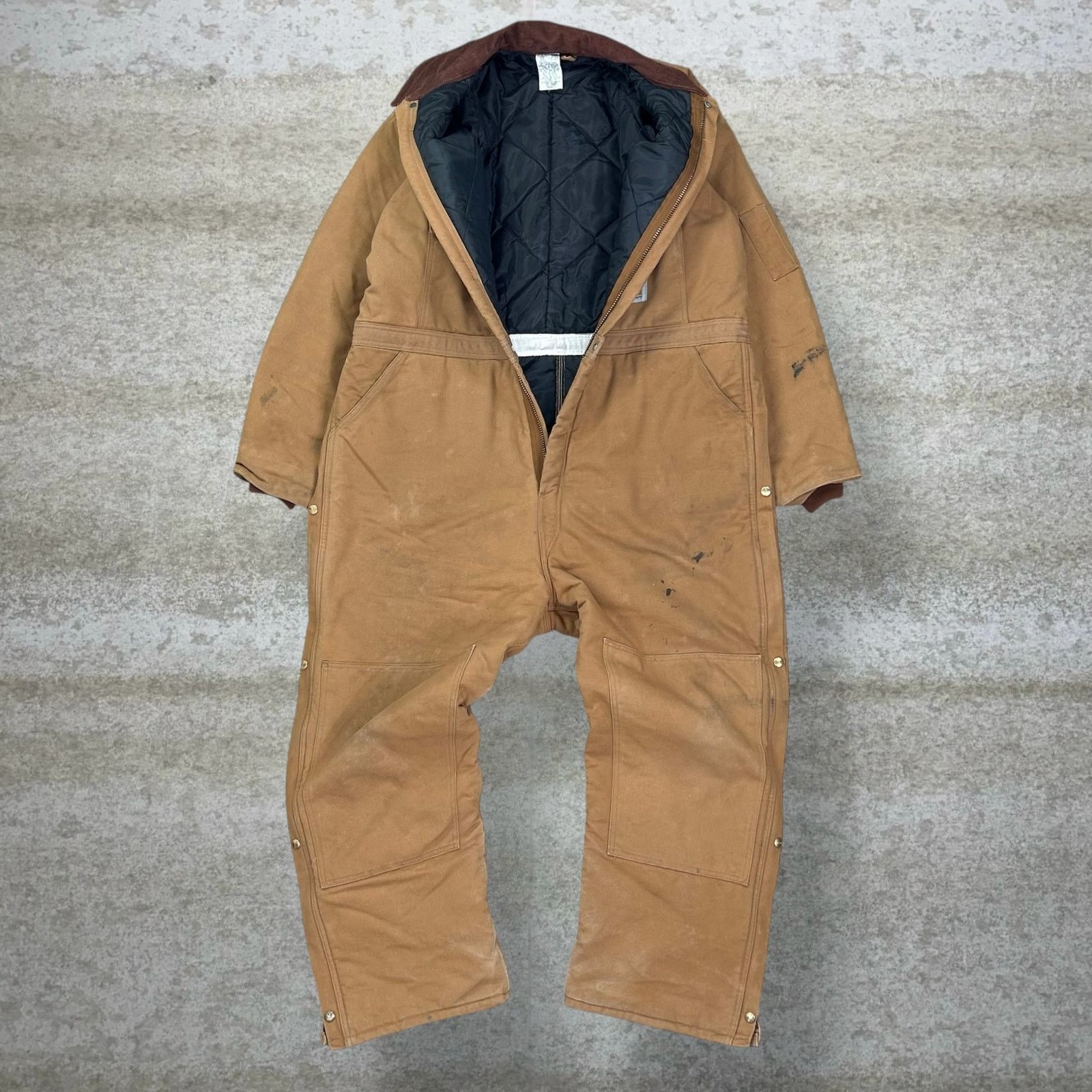 Vintage 90s Carhartt Coveralls Mens 2XL Baggy Tan Insulated