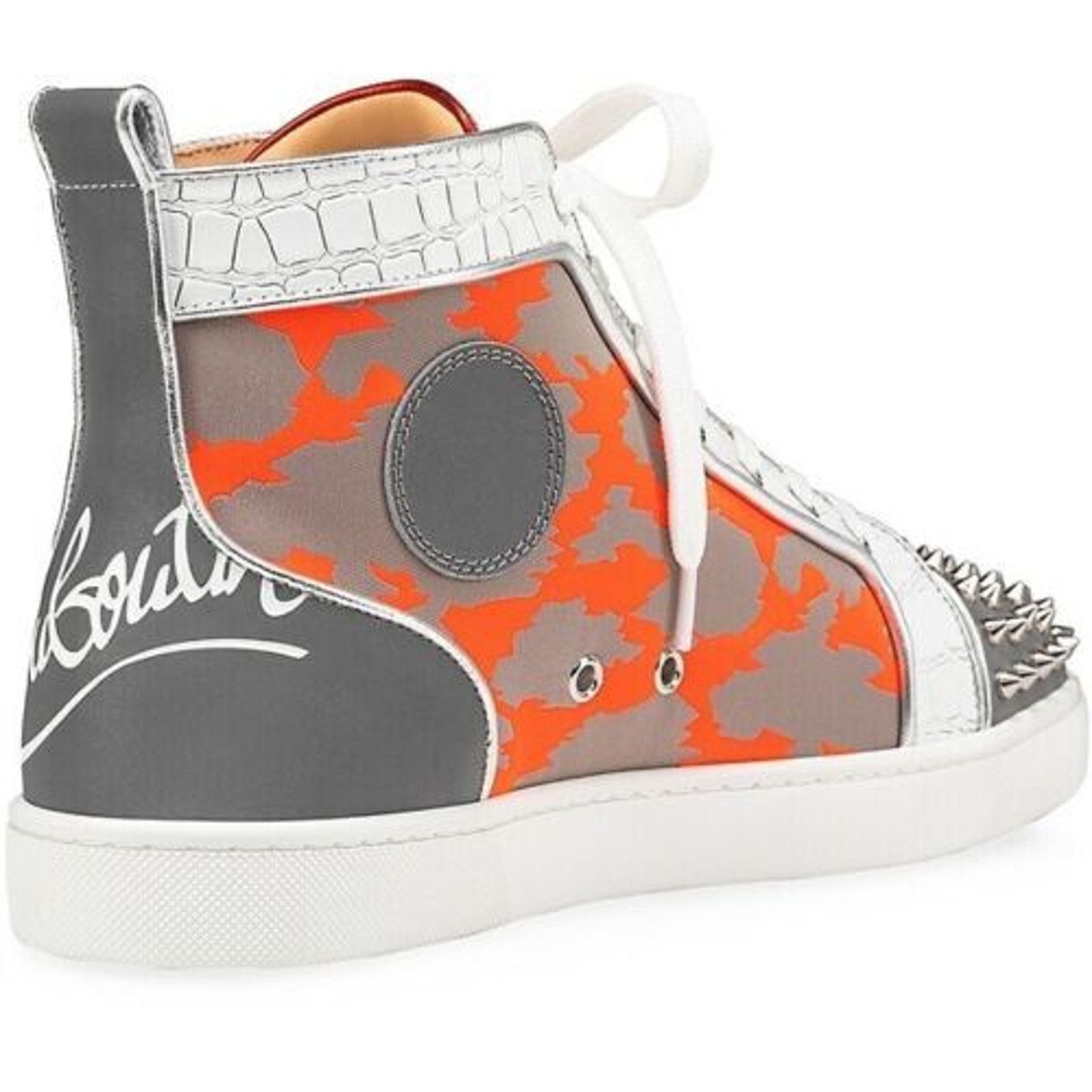 Christian Louboutin Christian Louboutin Flat Reflex Orange High Top Sneaker 42 9 Size US 9 / EU 42 - 7 Thumbnail